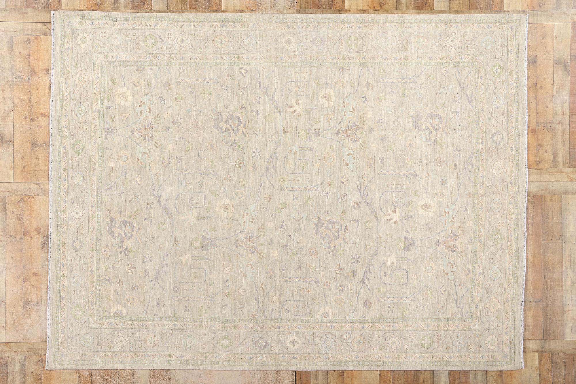 Contemporary Organic Modern Muted Sultanabad Rug For Sale 3
