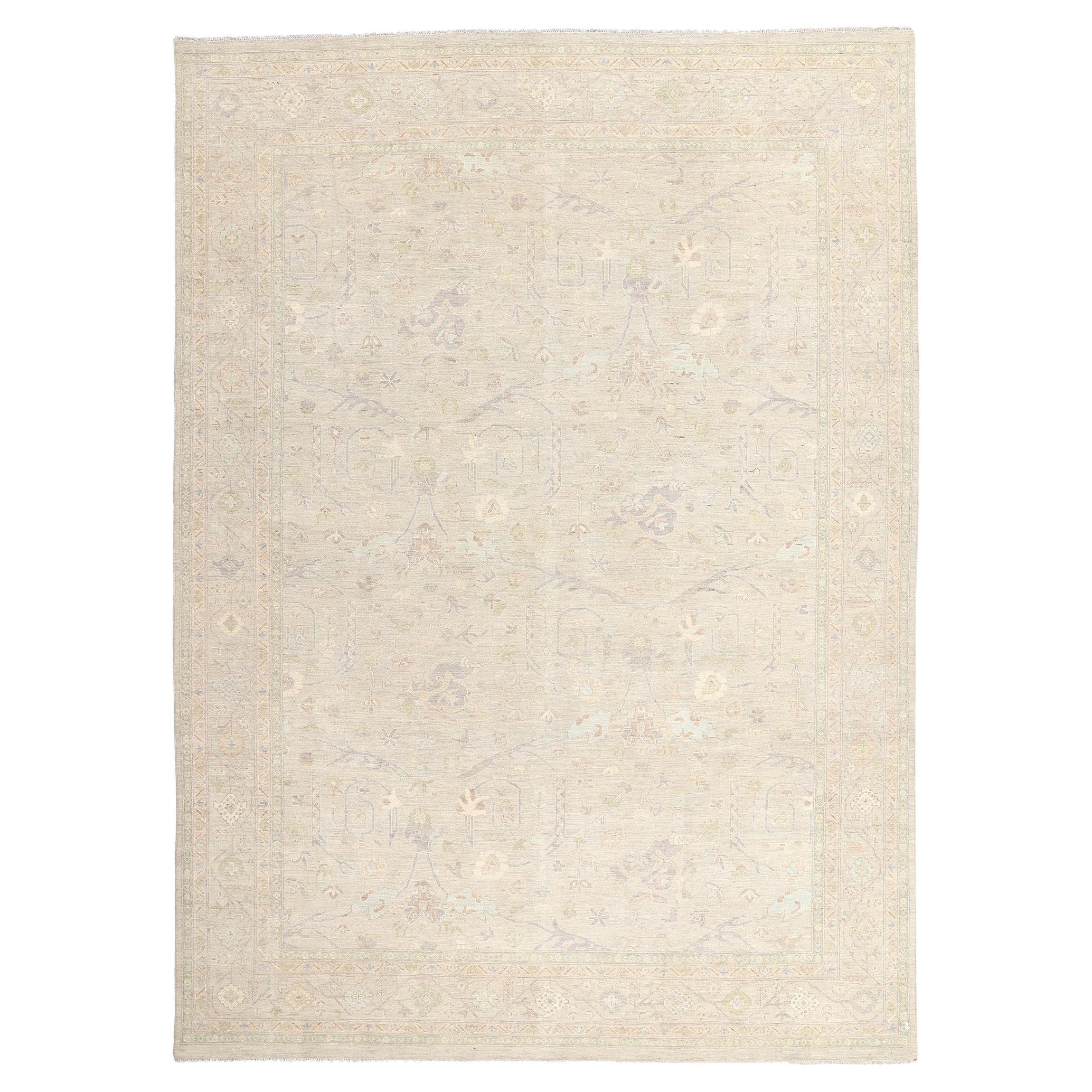 Contemporary Organic Modern Muted Sultanabad Rug For Sale