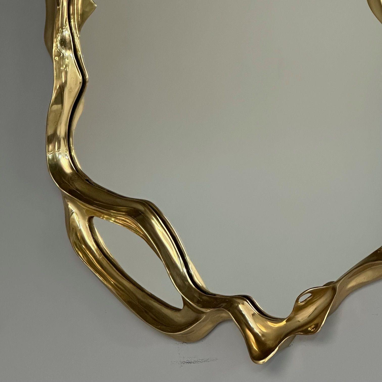 Contemporary, Organic Modern, Surrealist Bronze Wall Mirrors, Free Form en vente 4