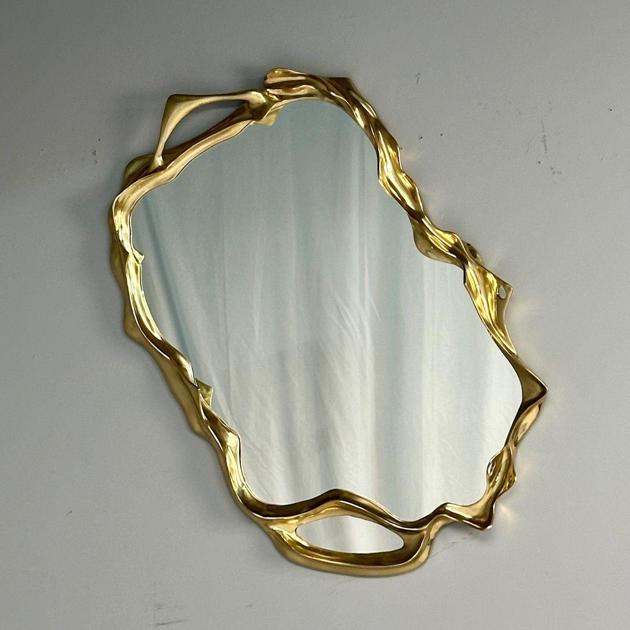 Contemporary, Organic Modern, Surrealist Bronze Wall Mirrors, Free Form en vente 6