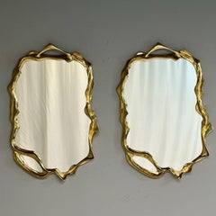 Contemporary, Organic Modern, Surrealist Bronze Wall Mirrors, Free Form