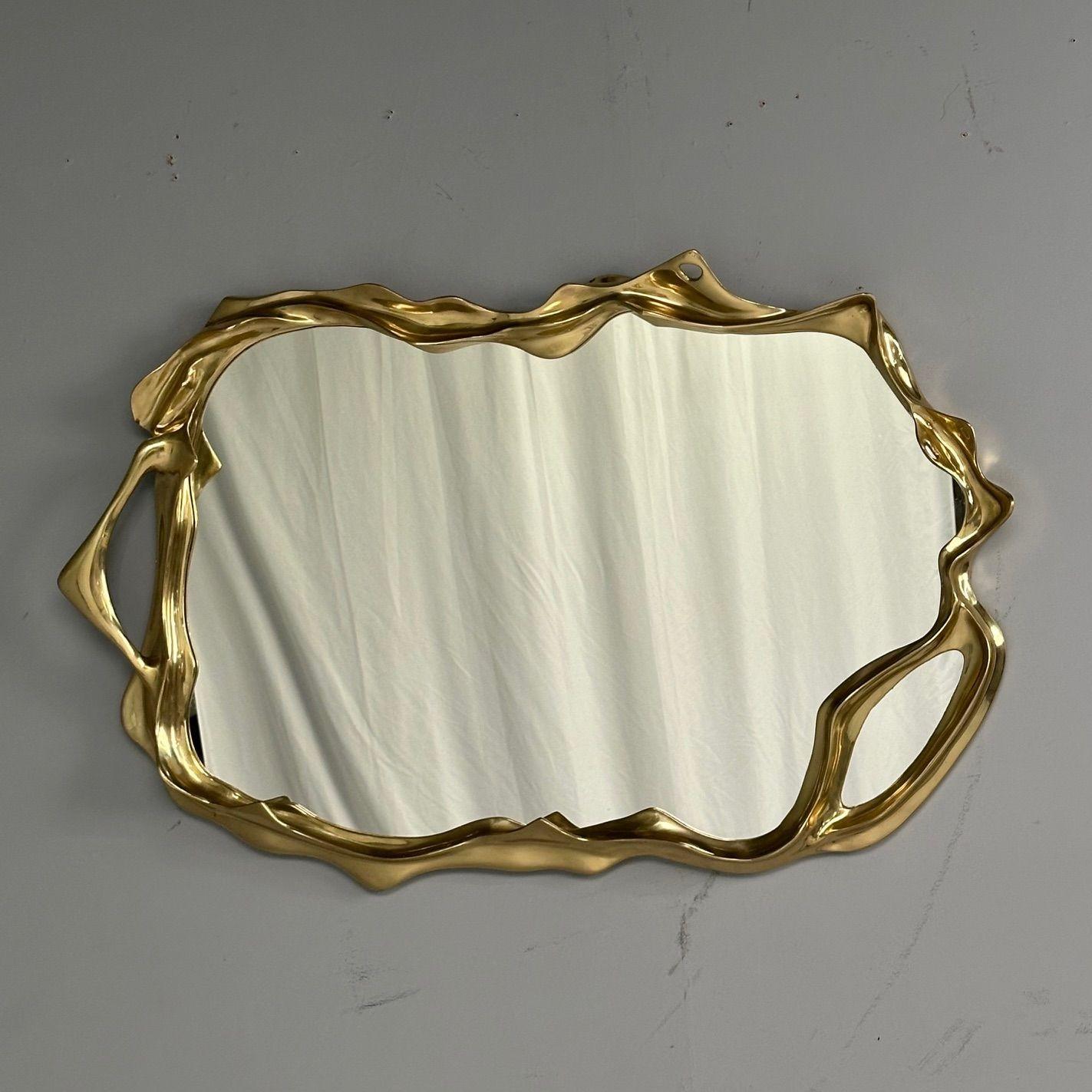 Moderne Contemporary, Organic Modern, Surrealist Bronze Wall Mirrors, Free Form en vente