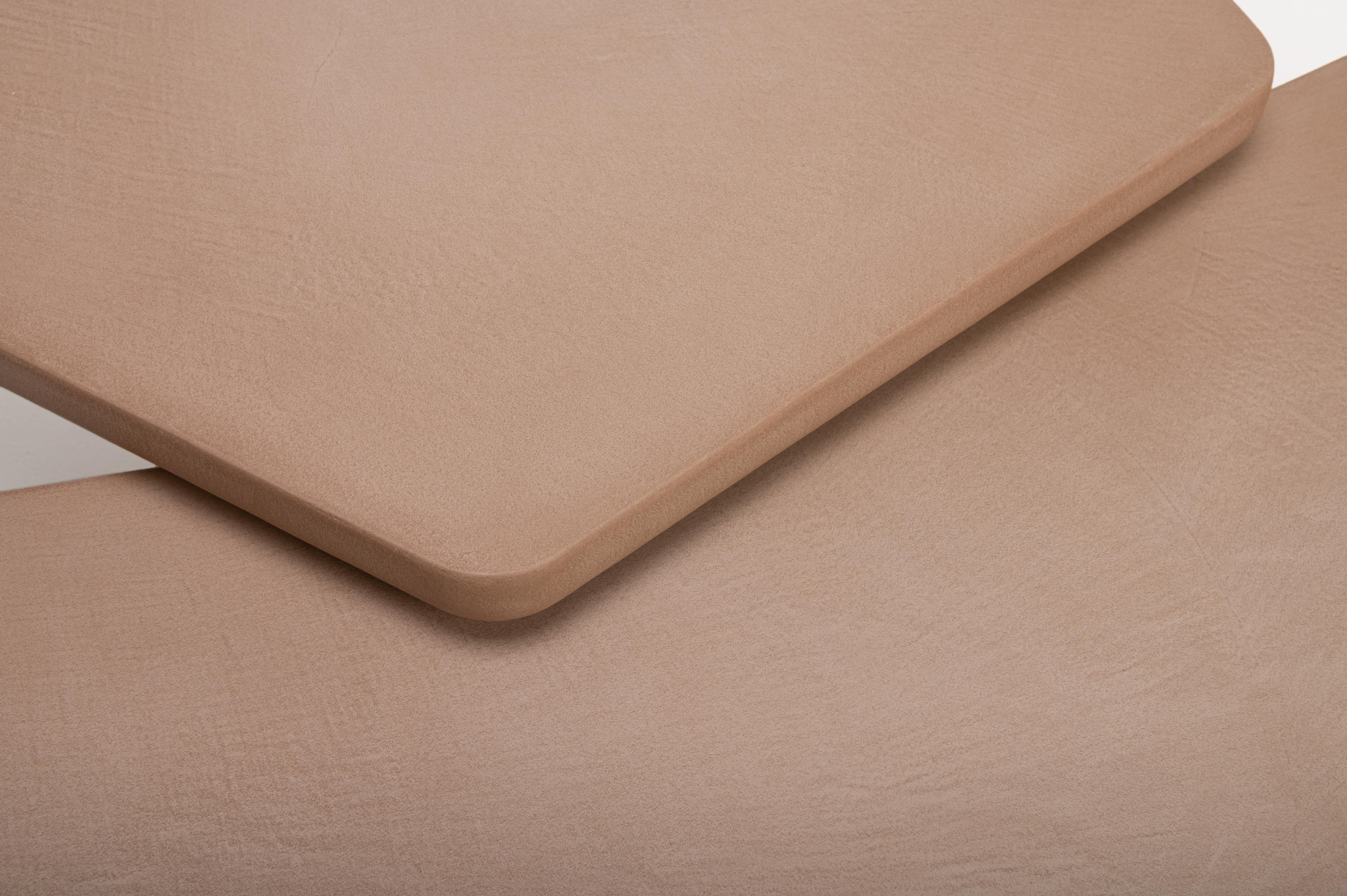 Minimalist Contemporary Organic Natural Plaster Coffee Table Set by Isabelle Beaumont For Sale