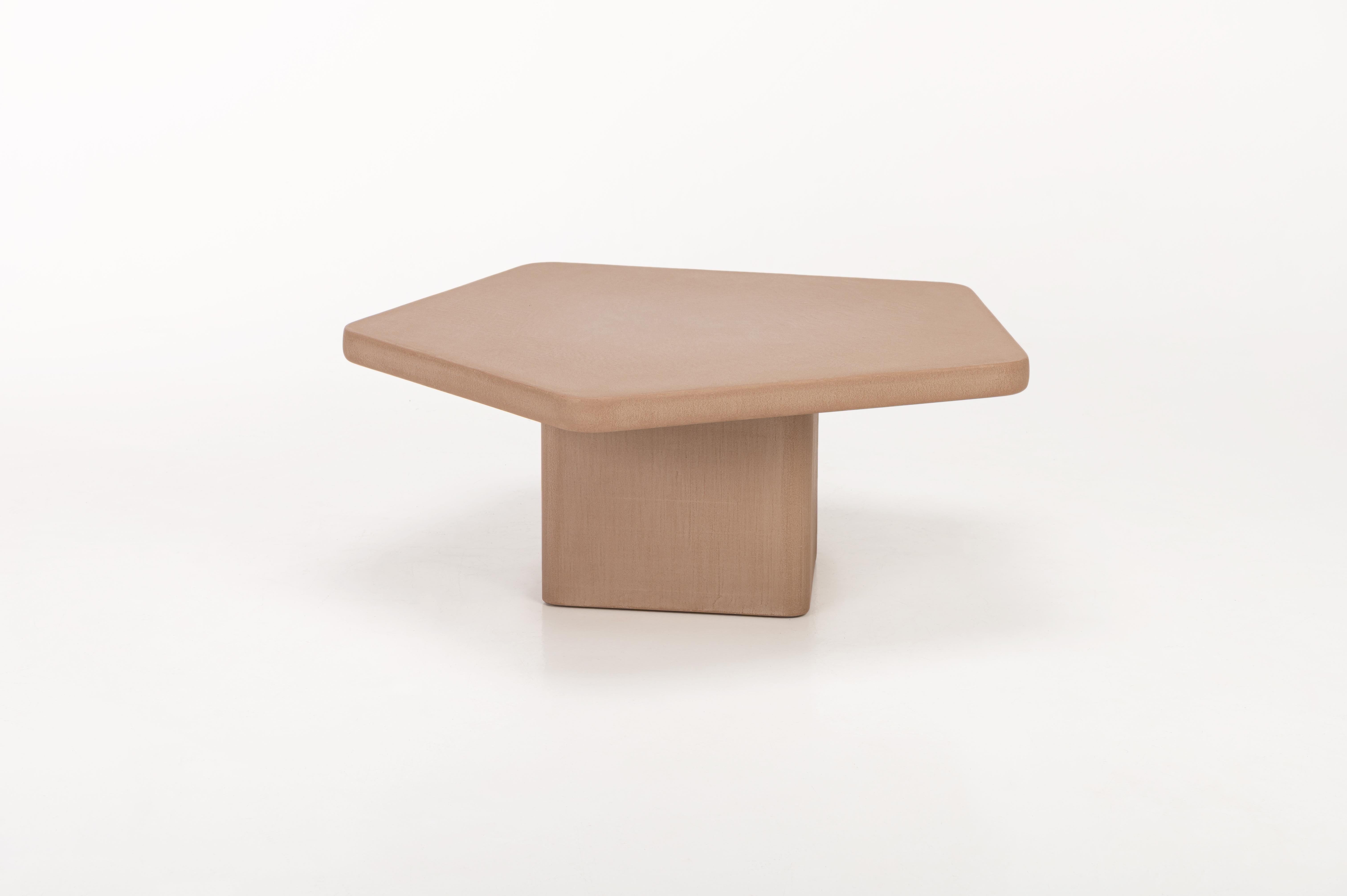 Belgian Contemporary Organic Natural Plaster Coffee Table Set by Isabelle Beaumont For Sale