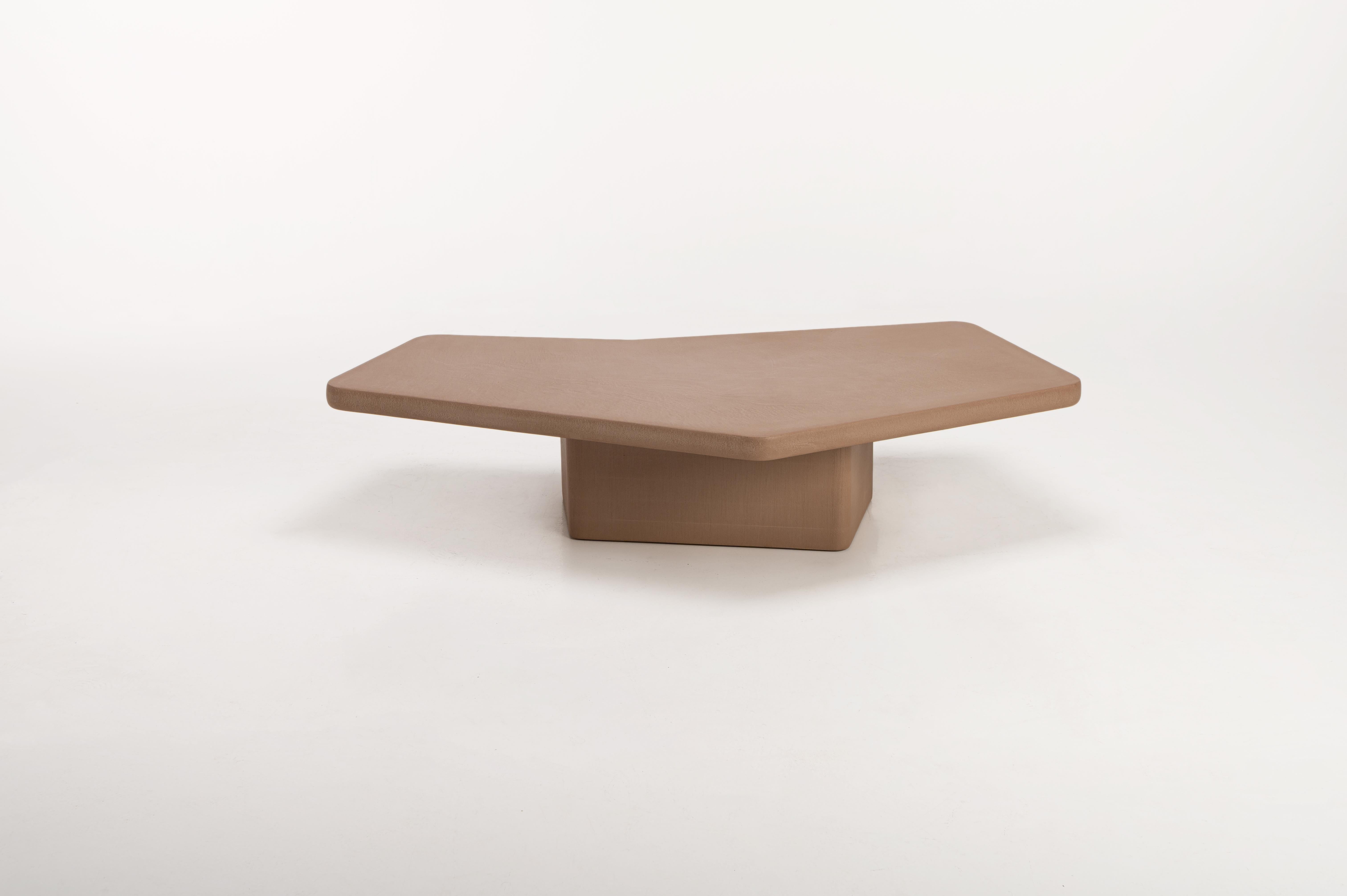 Hand-Crafted Contemporary Organic Natural Plaster Coffee Table Set by Isabelle Beaumont For Sale