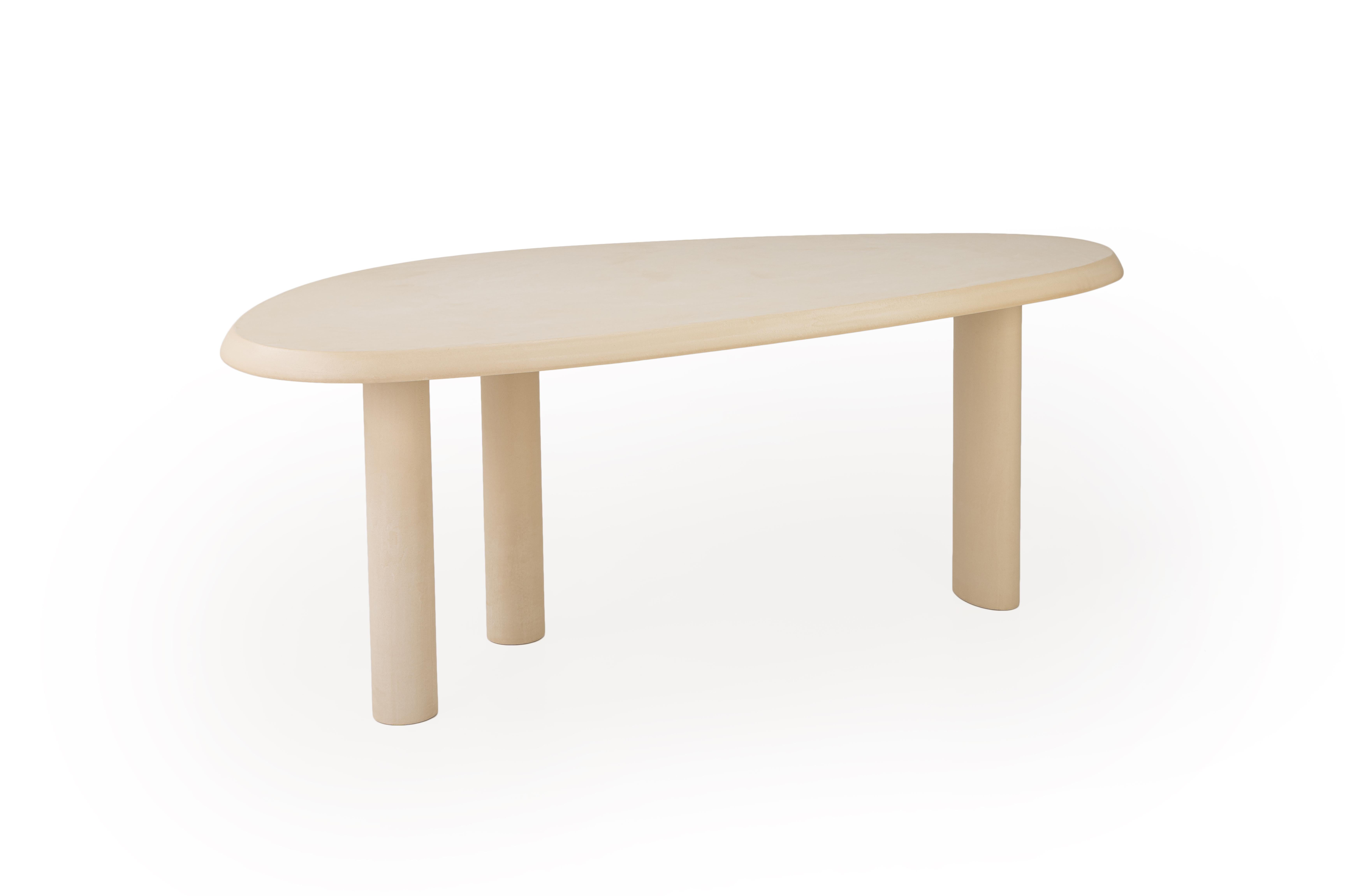 Stainless Steel Contemporary Organic Natural Plaster Desk 195cm by Atelier BB For Sale