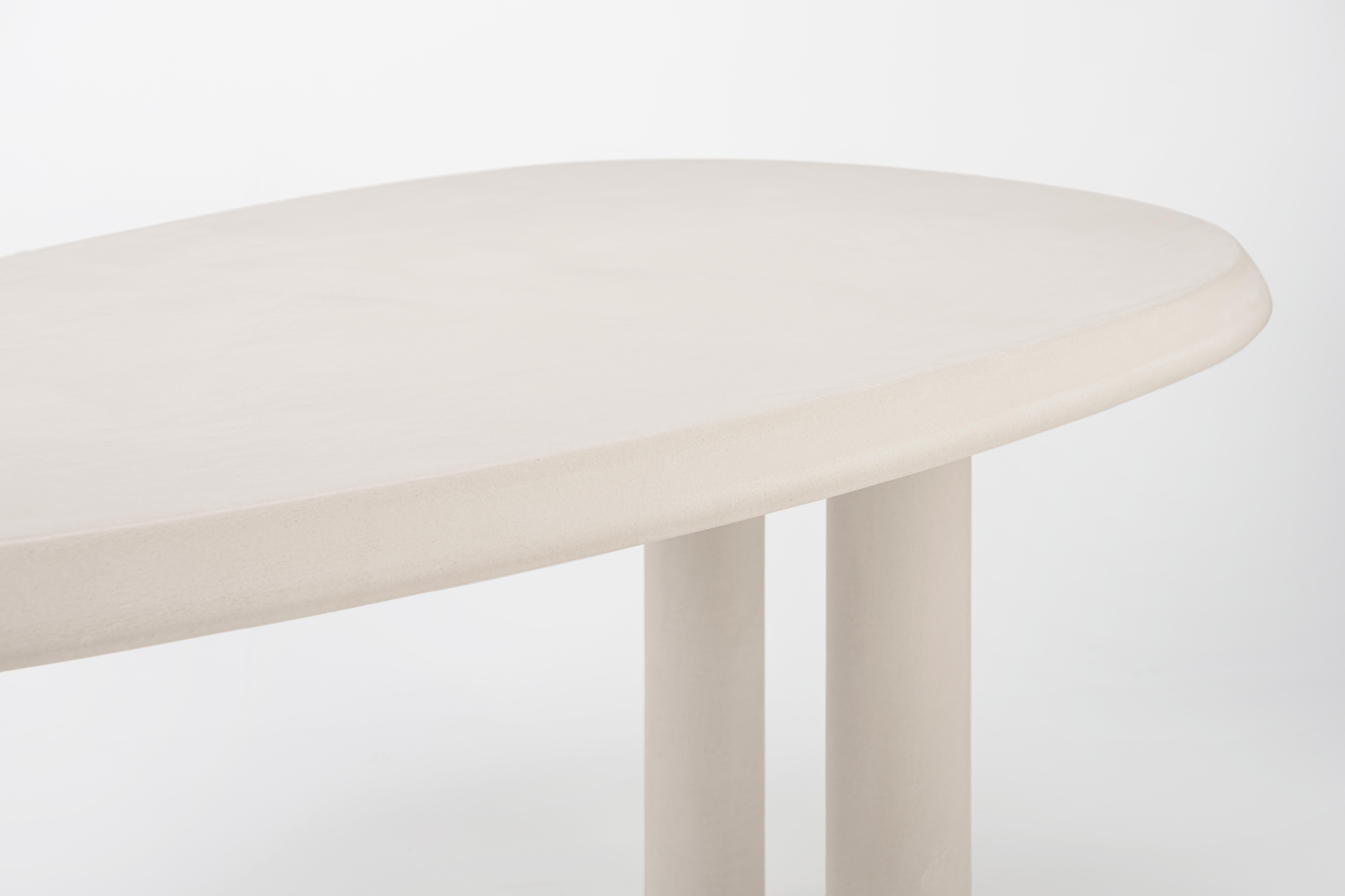 Acciaio inossidabile Scrivania organica contemporanea in gesso naturale 195 cm di Atelier A BB in vendita