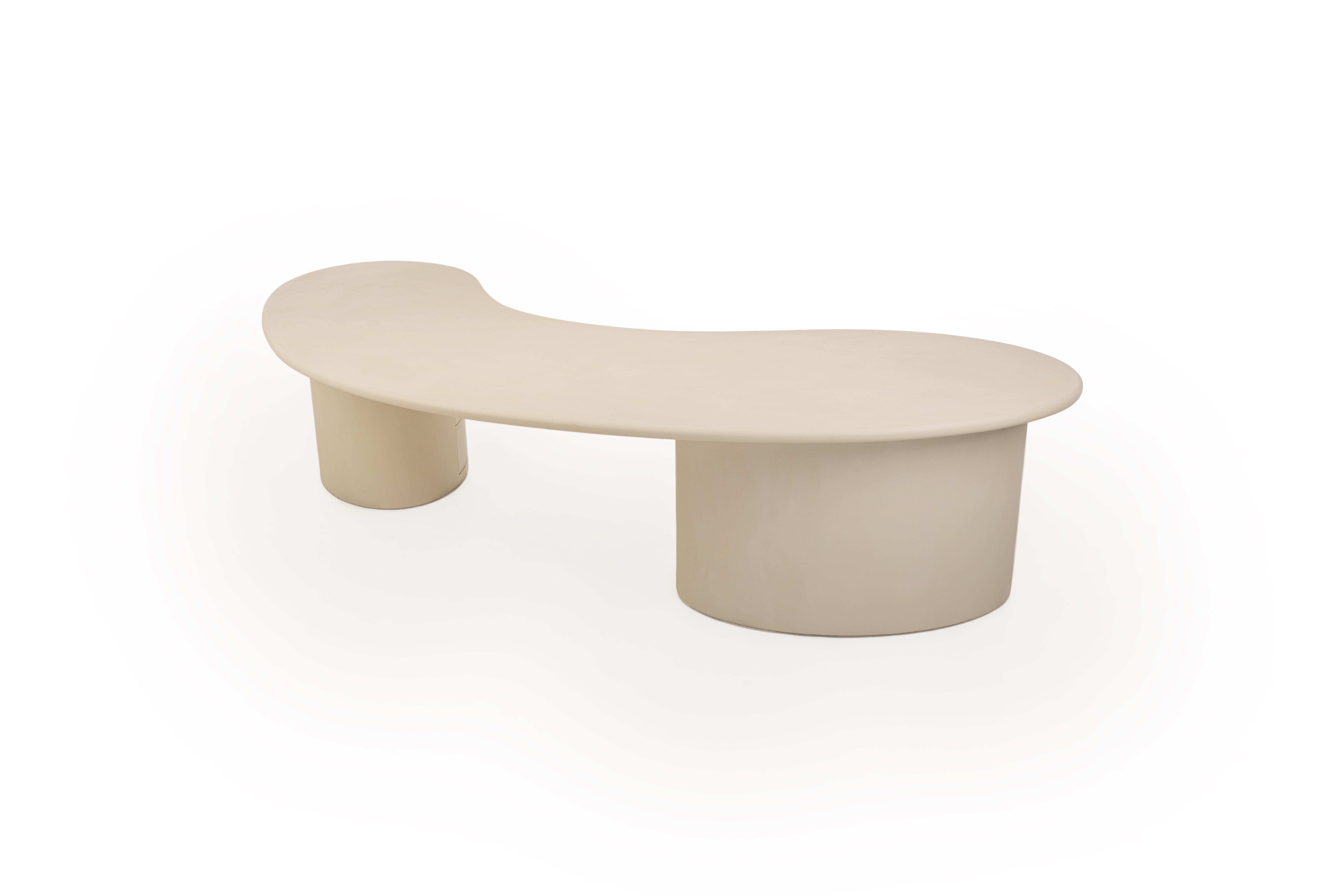 Bureau contemporain en plâtre naturel organique 285cm par Isabelle Beaumont en vente 2