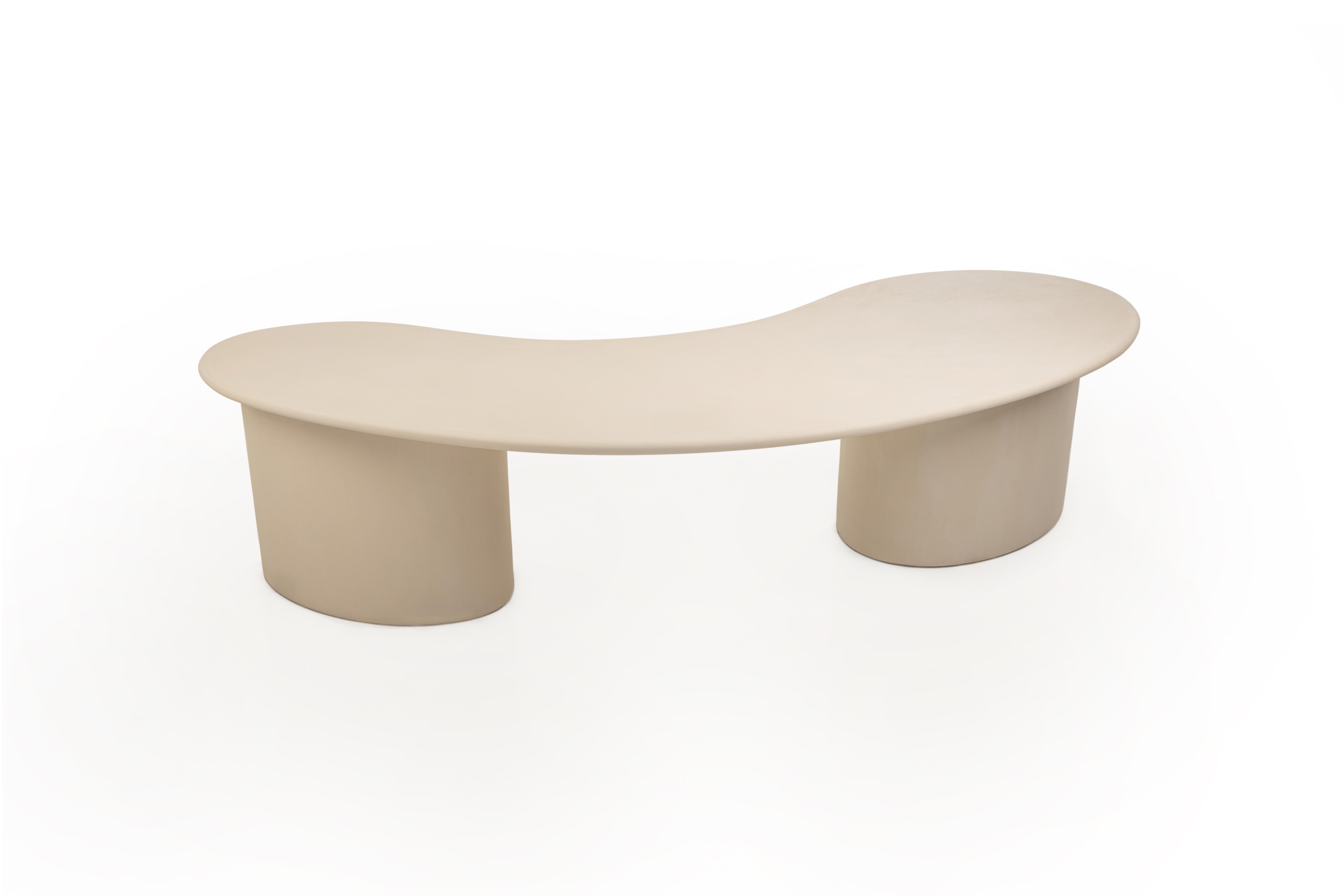 Bureau contemporain en plâtre naturel organique 285cm par Isabelle Beaumont en vente 1