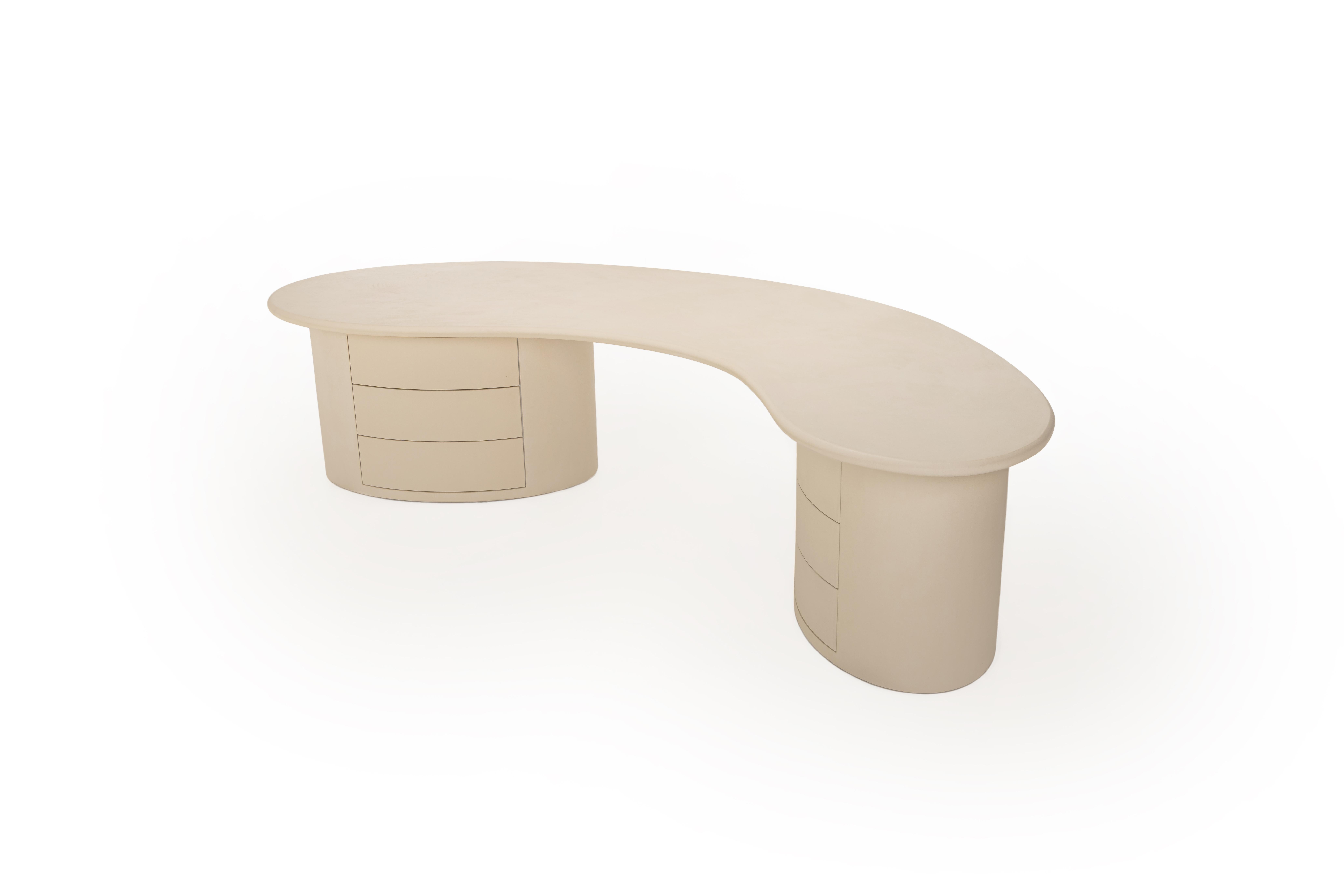 Contemporary Organic Natural Plaster Desk 250cm by Isabelle Beaumont In New Condition For Sale In Ranst, BE