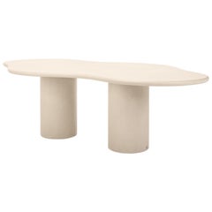 Customizable Handmade Plaster Sculptural Dining Table, Organic Shape, F280