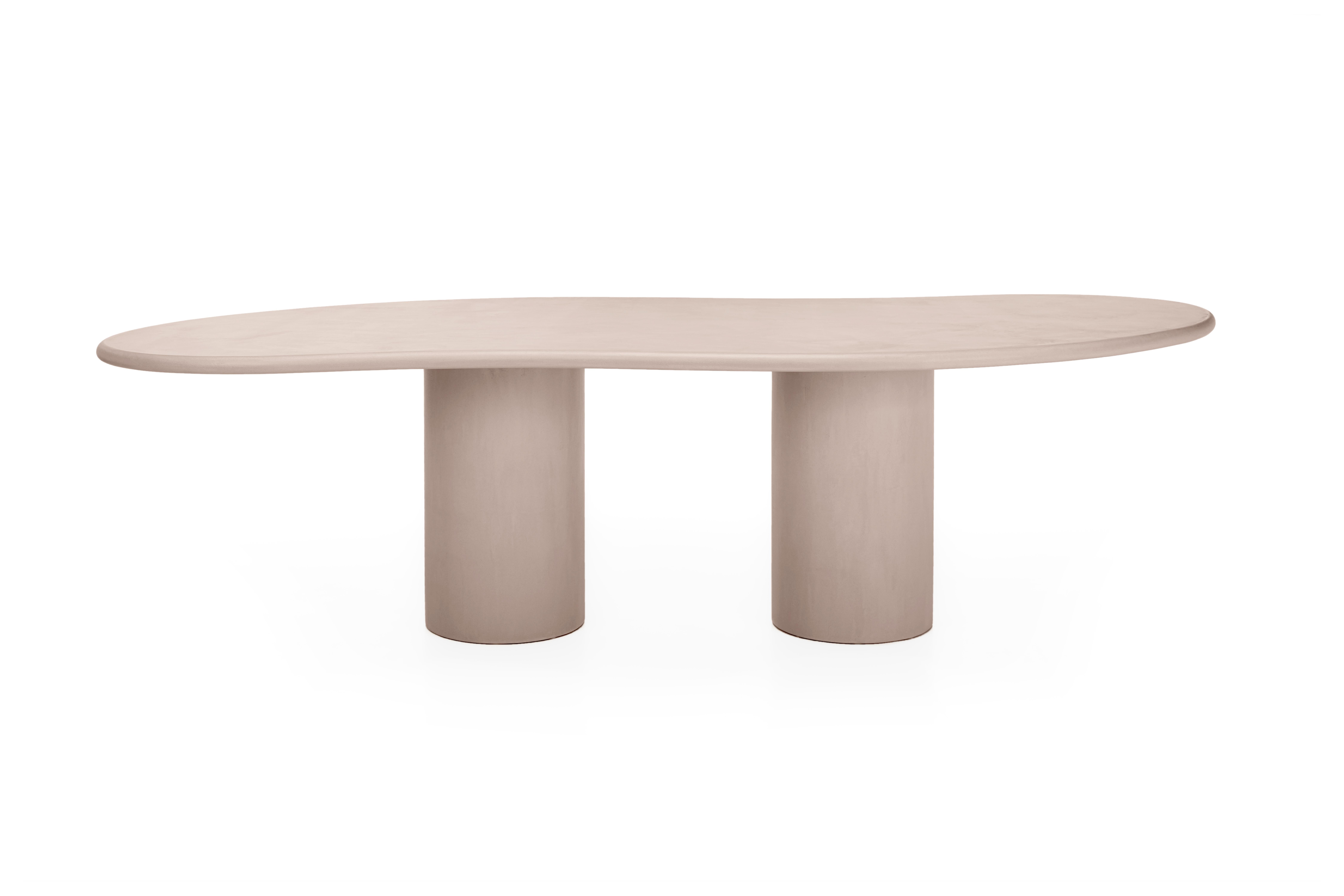 Mesa contemporánea orgánica de yeso natural 