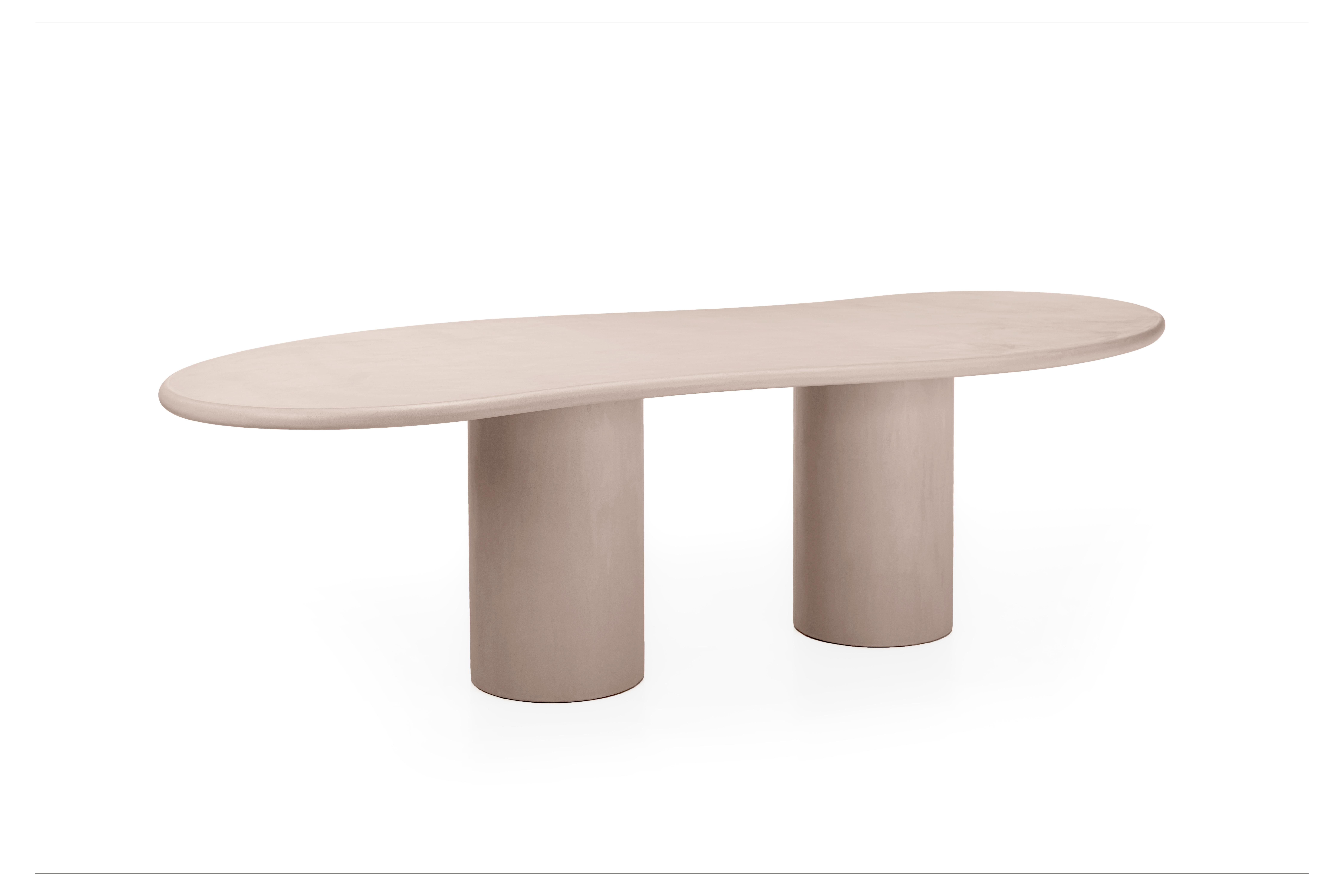 Mesa contemporánea orgánica de yeso natural 