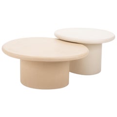 Contemporary Organic Natural Plaster "Sami" Table Set by Isabelle Beaumont