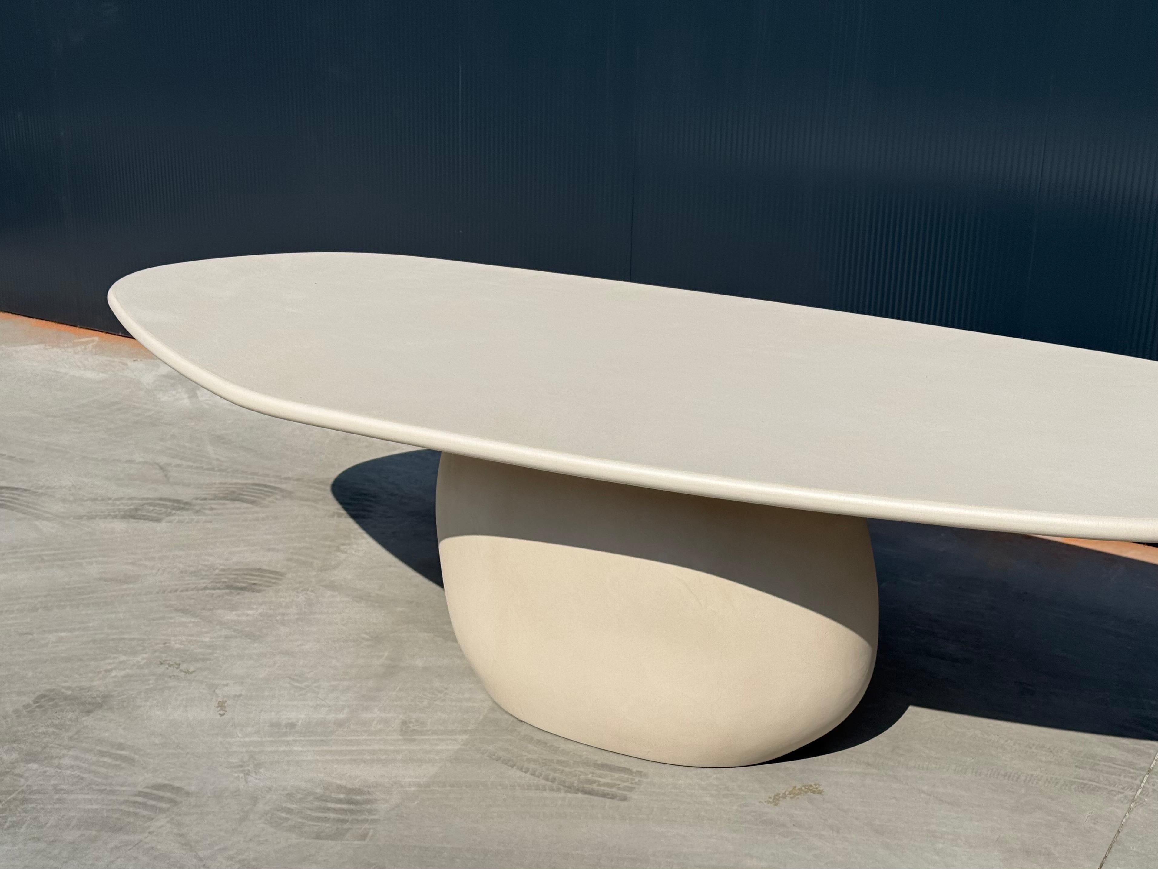 Contemporary Organic Rock Shaped Plaster Table 260cm by Isabelle Beaumont For Sale 13