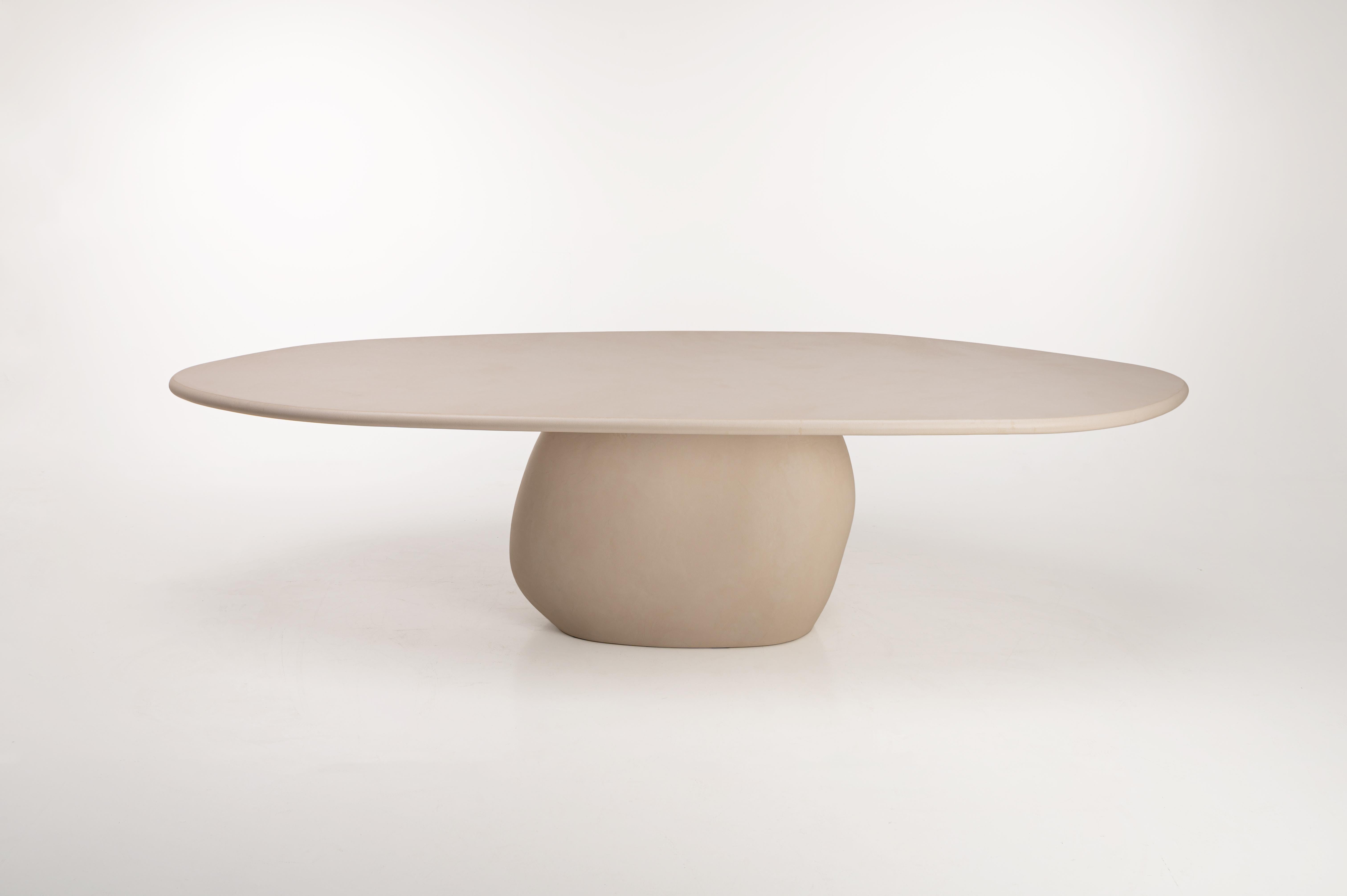 Hand-Crafted Contemporary Organic Rock Shaped Plaster Table 260cm by Isabelle Beaumont For Sale
