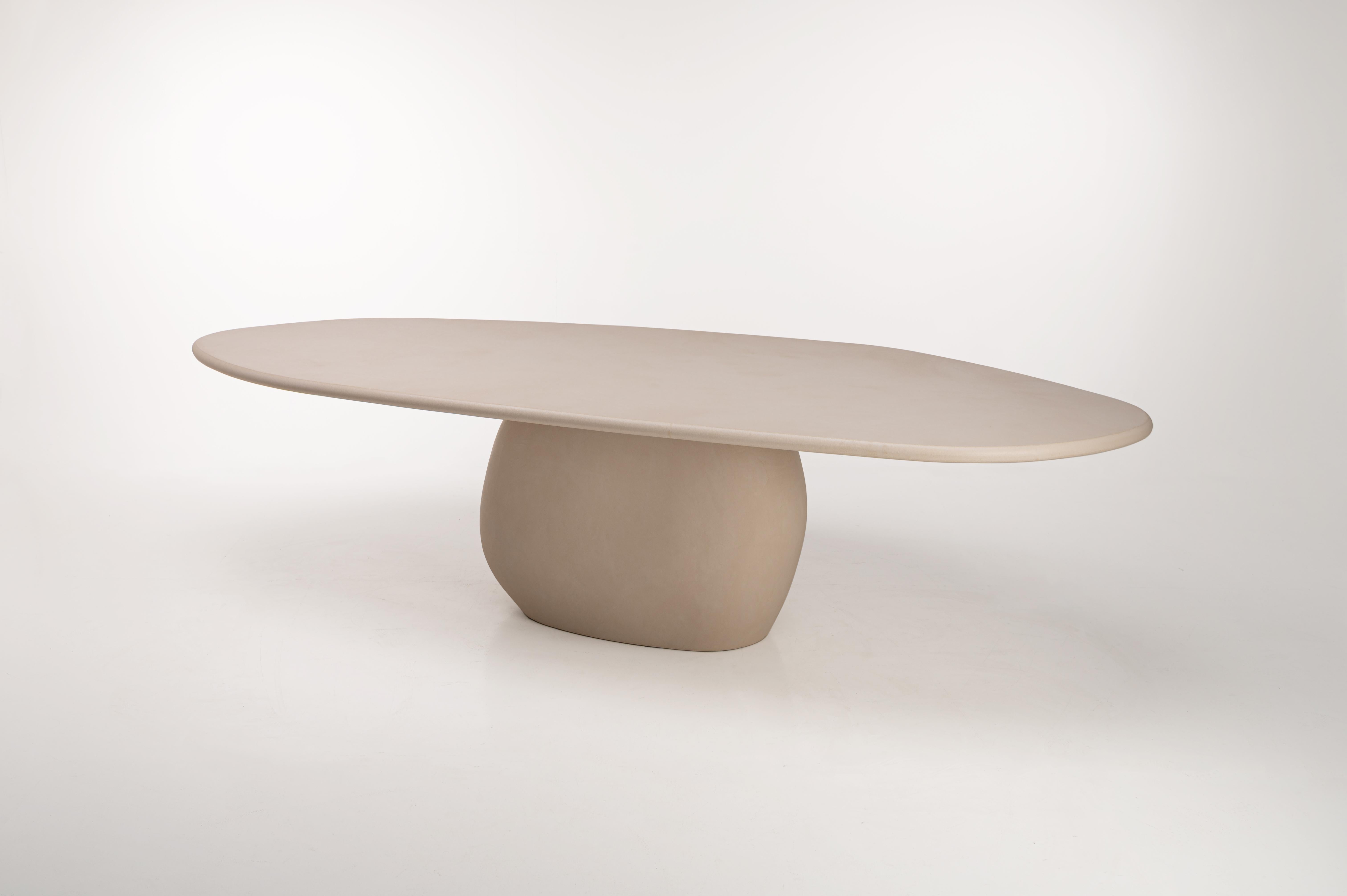 Stainless Steel Contemporary Organic Rock Shaped Plaster Table 260cm by Isabelle Beaumont For Sale