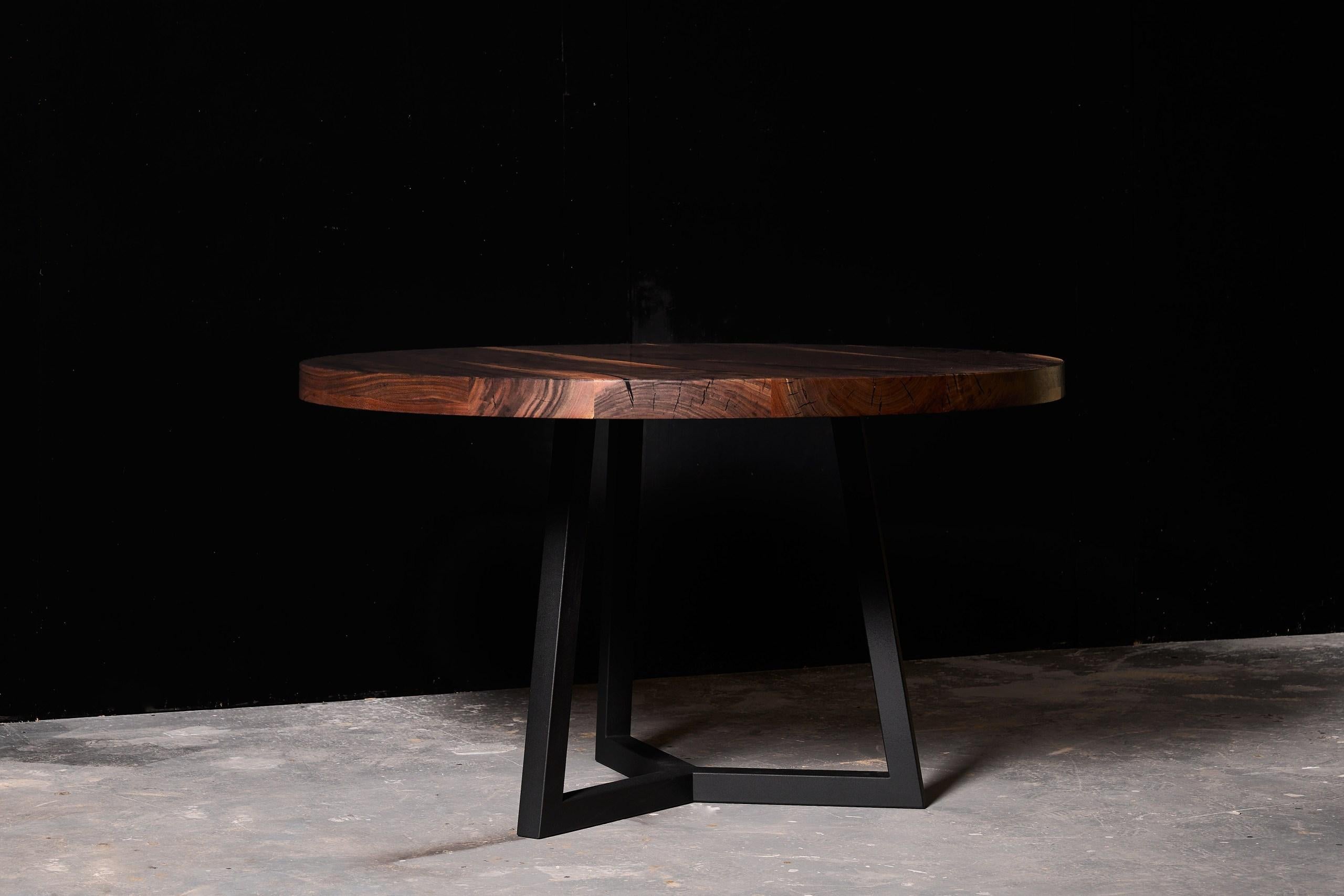 Moldovan Contemporary Modern Round Table in Solid Walnut, 120cm For Sale
