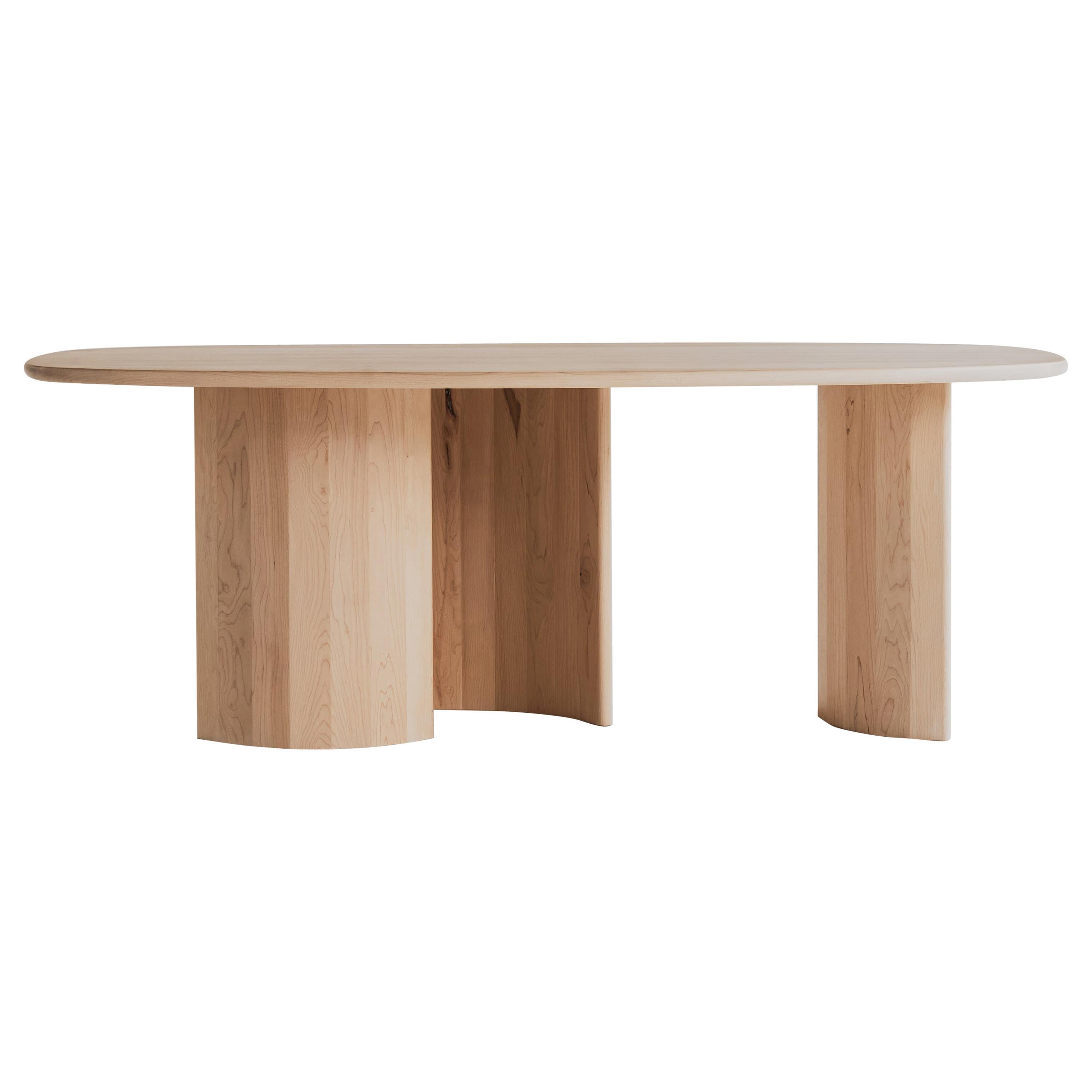 Contemporary Organic Sculptural Maple Wood Dining Table by Campagna, in Stock For Sale
