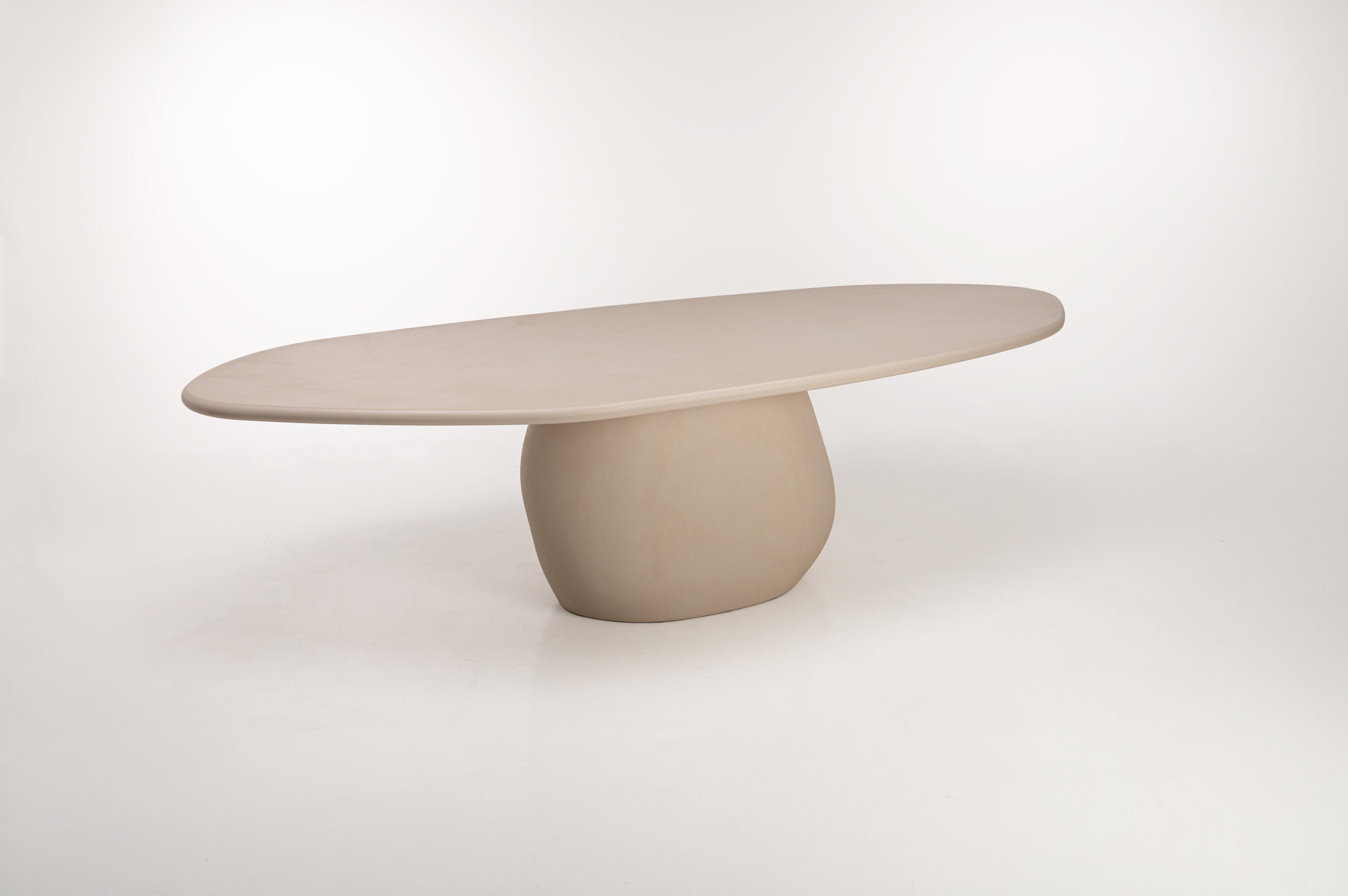 Mesa orgánica contemporánea de escayola con forma de roca 280 cm by Isabelle Beaumont en venta 2