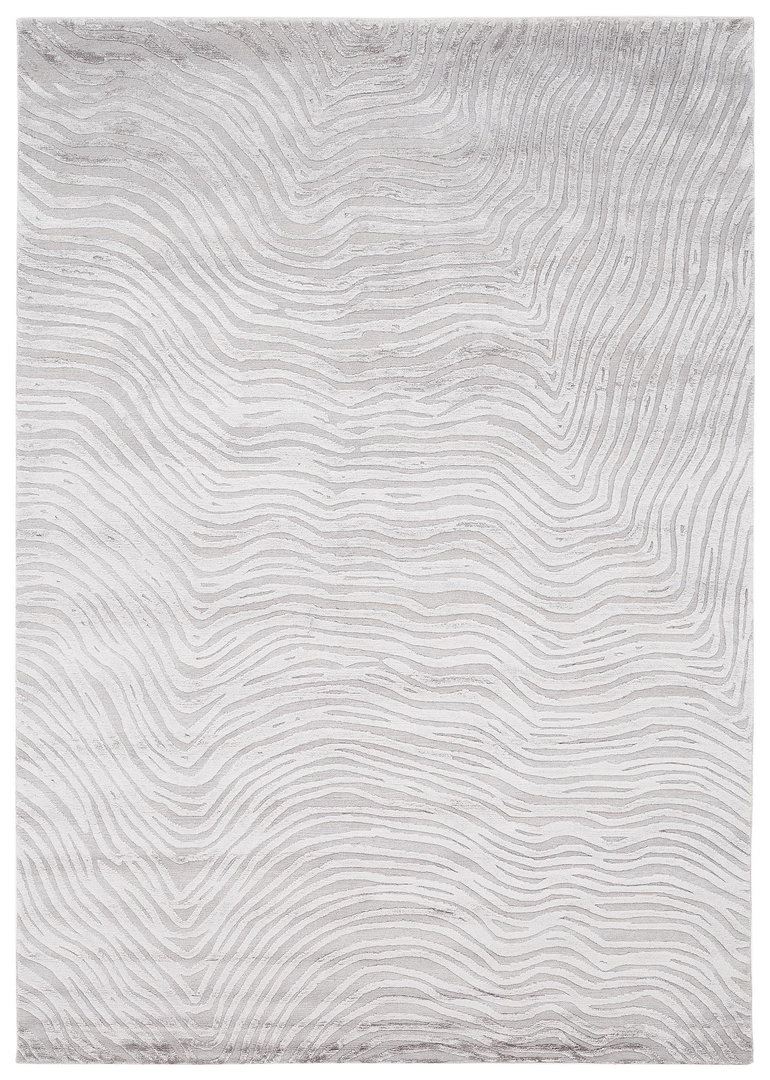Tappeto organico contemporaneo con texture grigio argento Trintinara di Joseph Carini in vendita 3