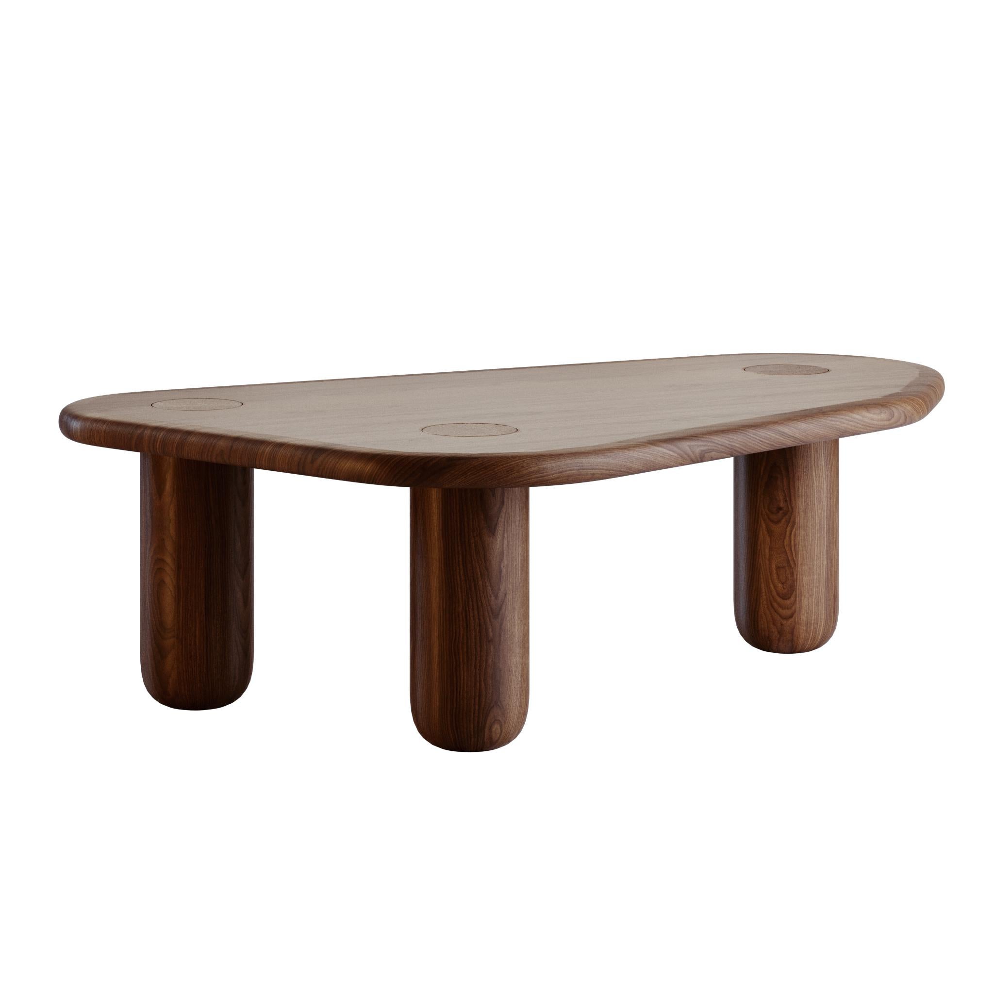 Moldovan Contemporary Organic Solid Walnut Coffee Table For Sale