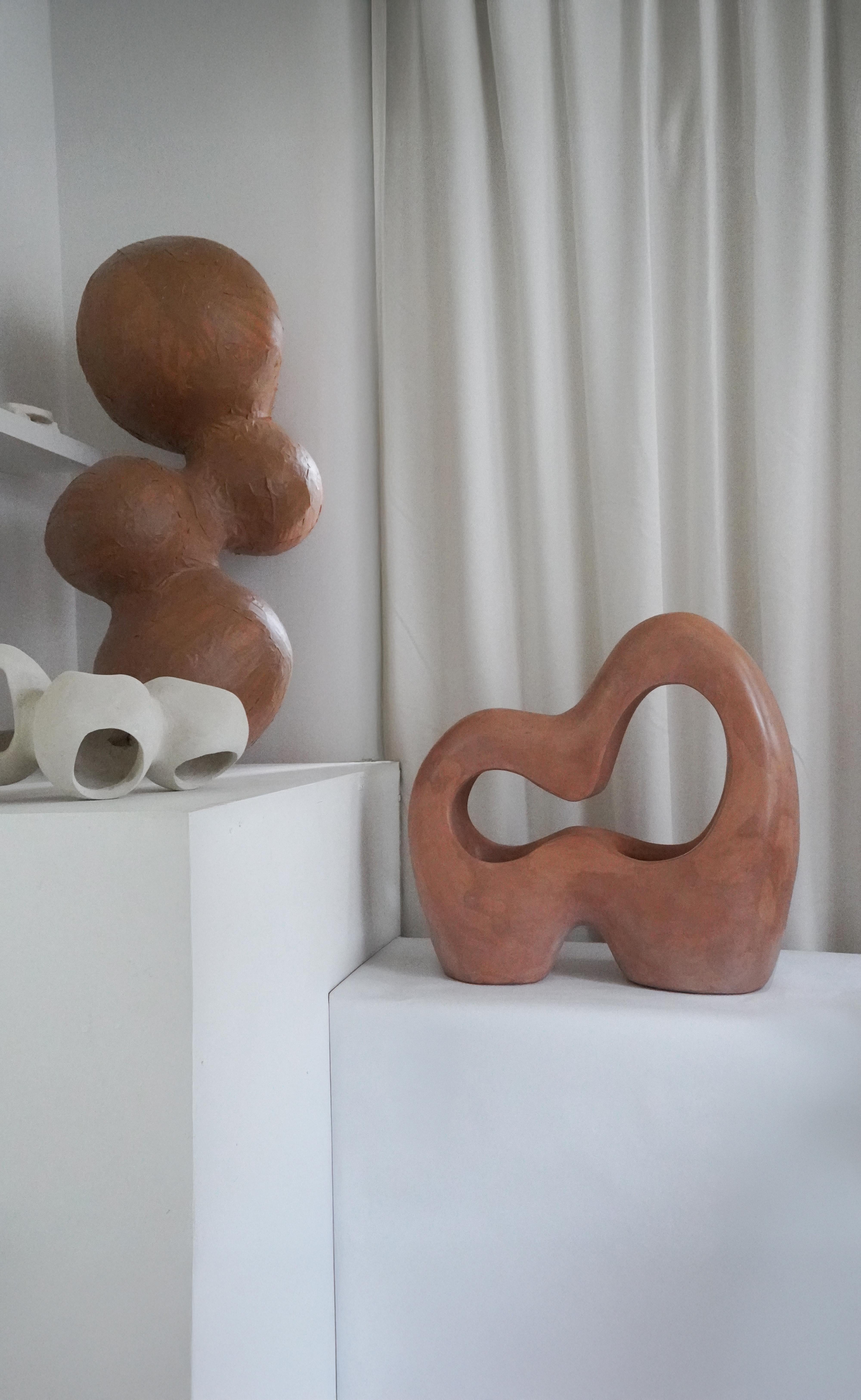 Plaster Contemporary Organic Table Lamp in Gypsum, Collectible Design 
