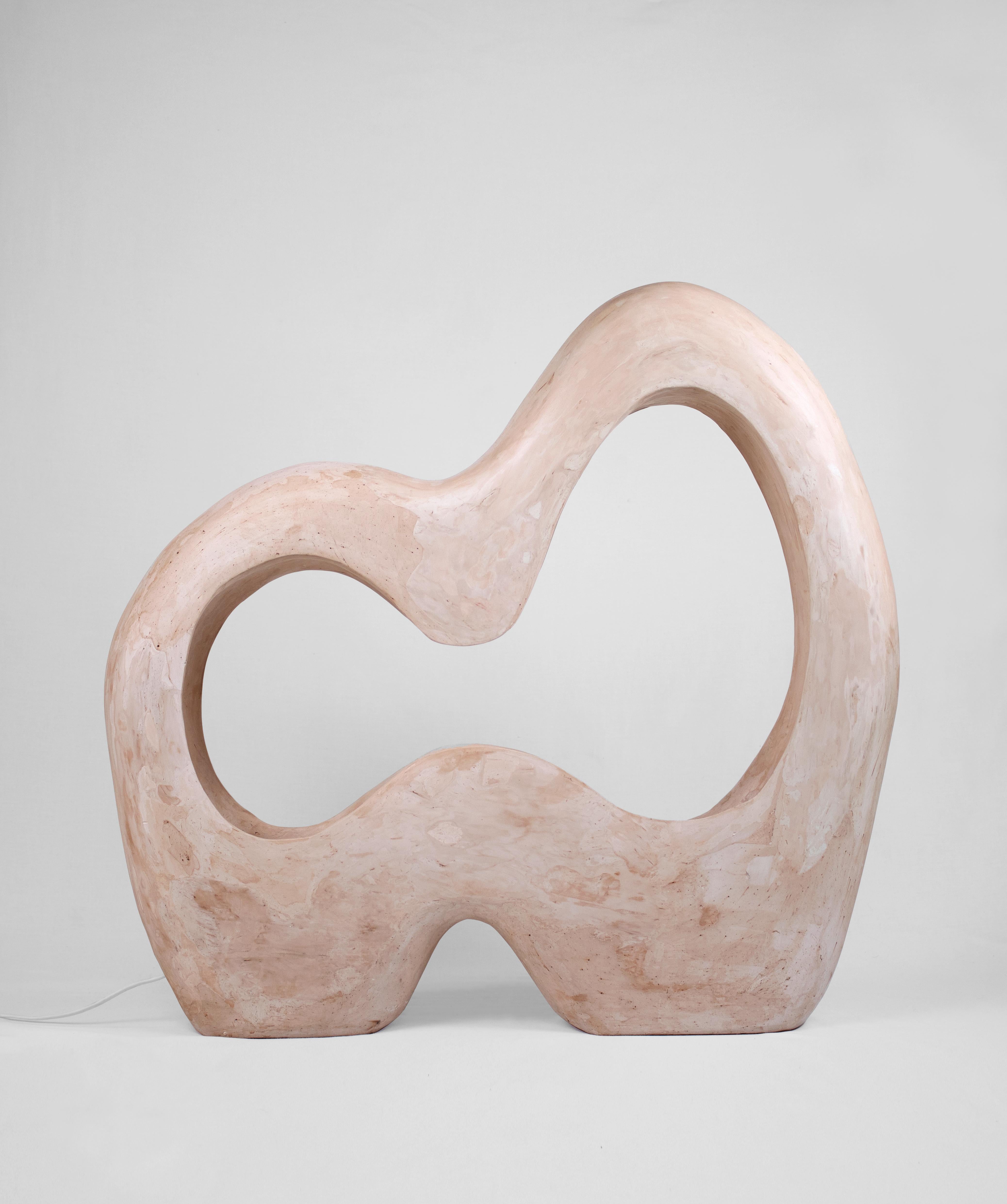 Contemporary Organic Table Lamp in Gypsum, Collectible Design 