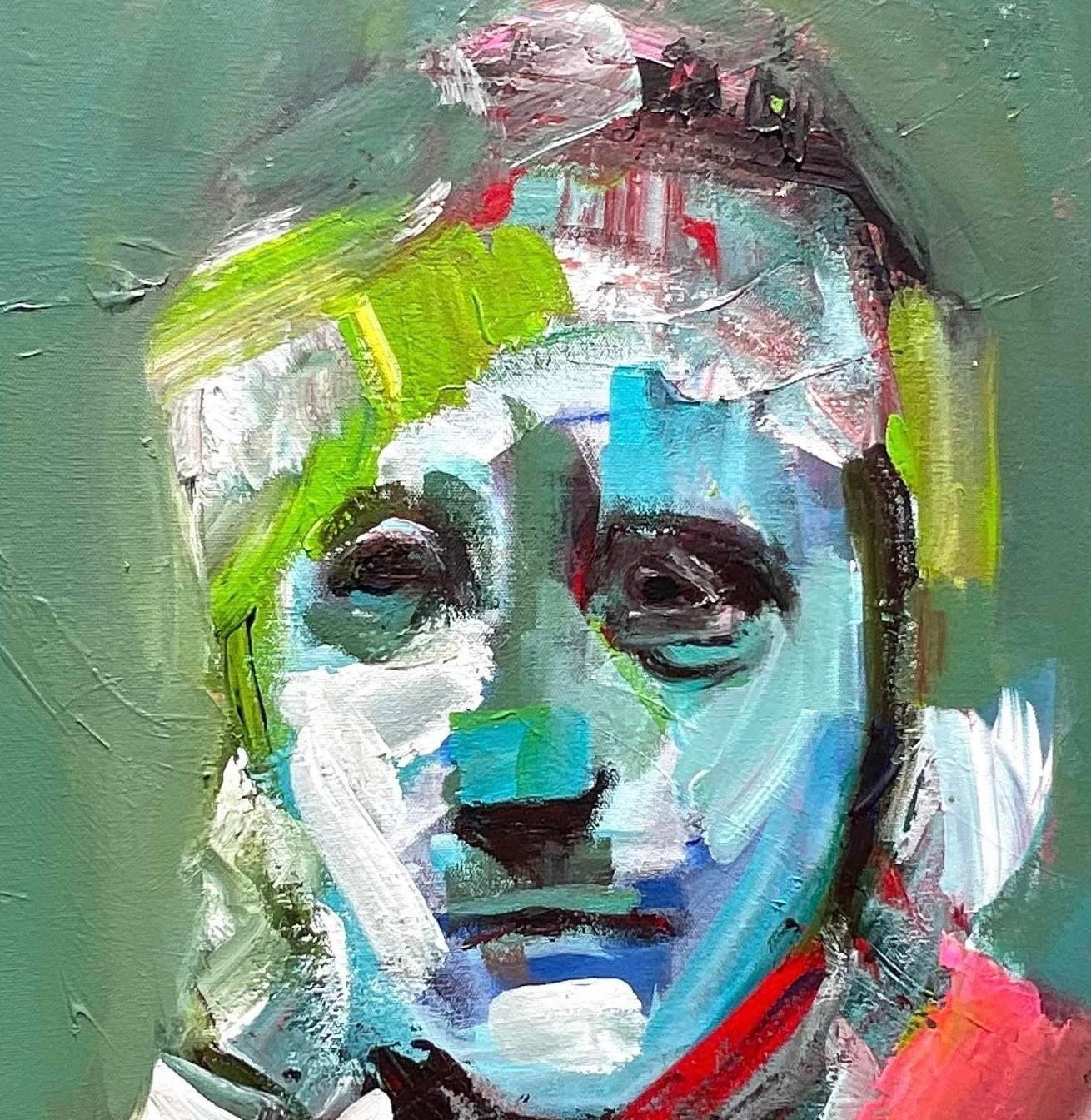 American Contemporary Original Abstract Figural Portrait on Canvas For Sale