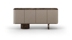 Contemporary Orvane Sideboard With Light Wood and Marble Top