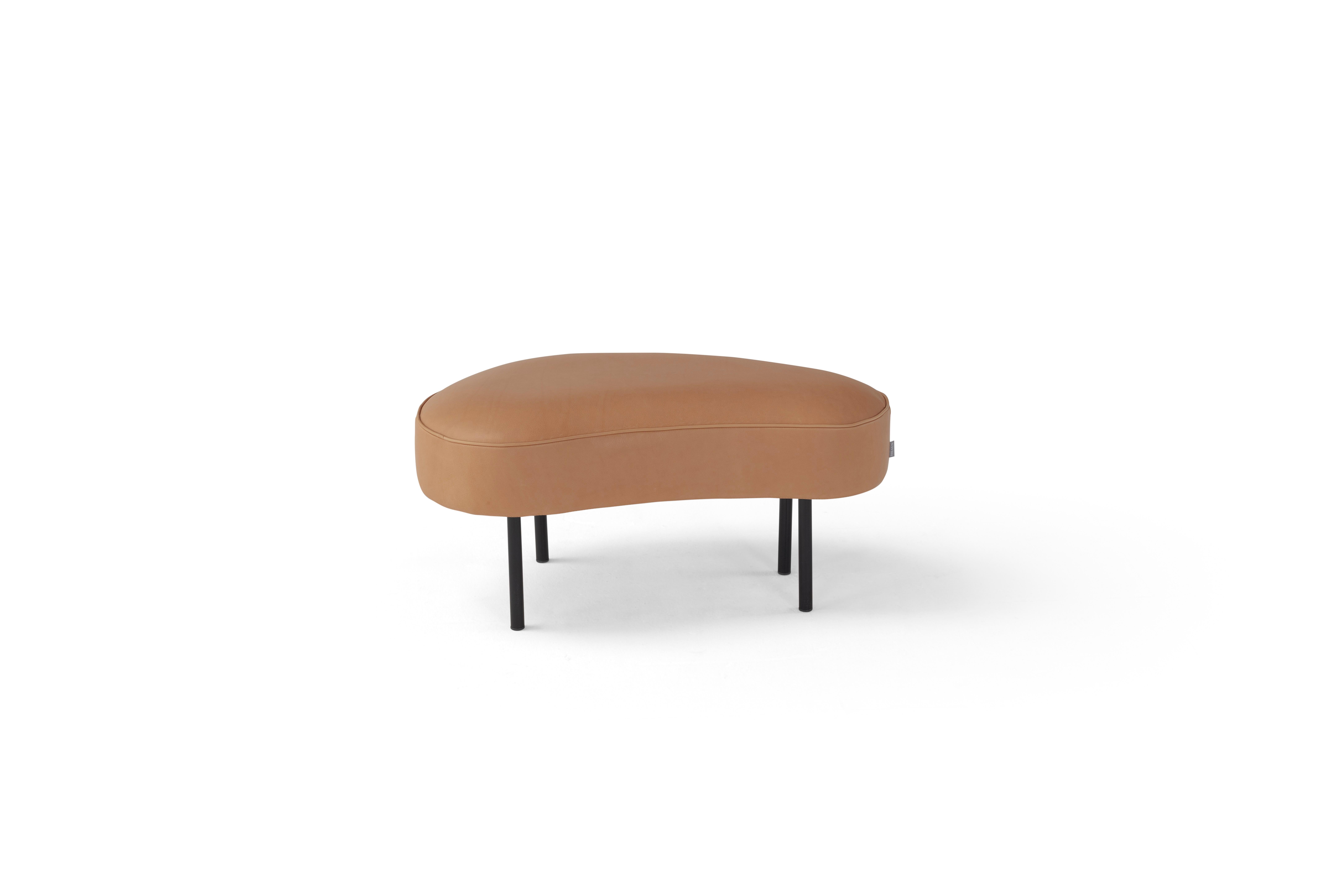 Leather Contemporary Ottoman 'Isola' by Amura Lab, Daino 01 For Sale