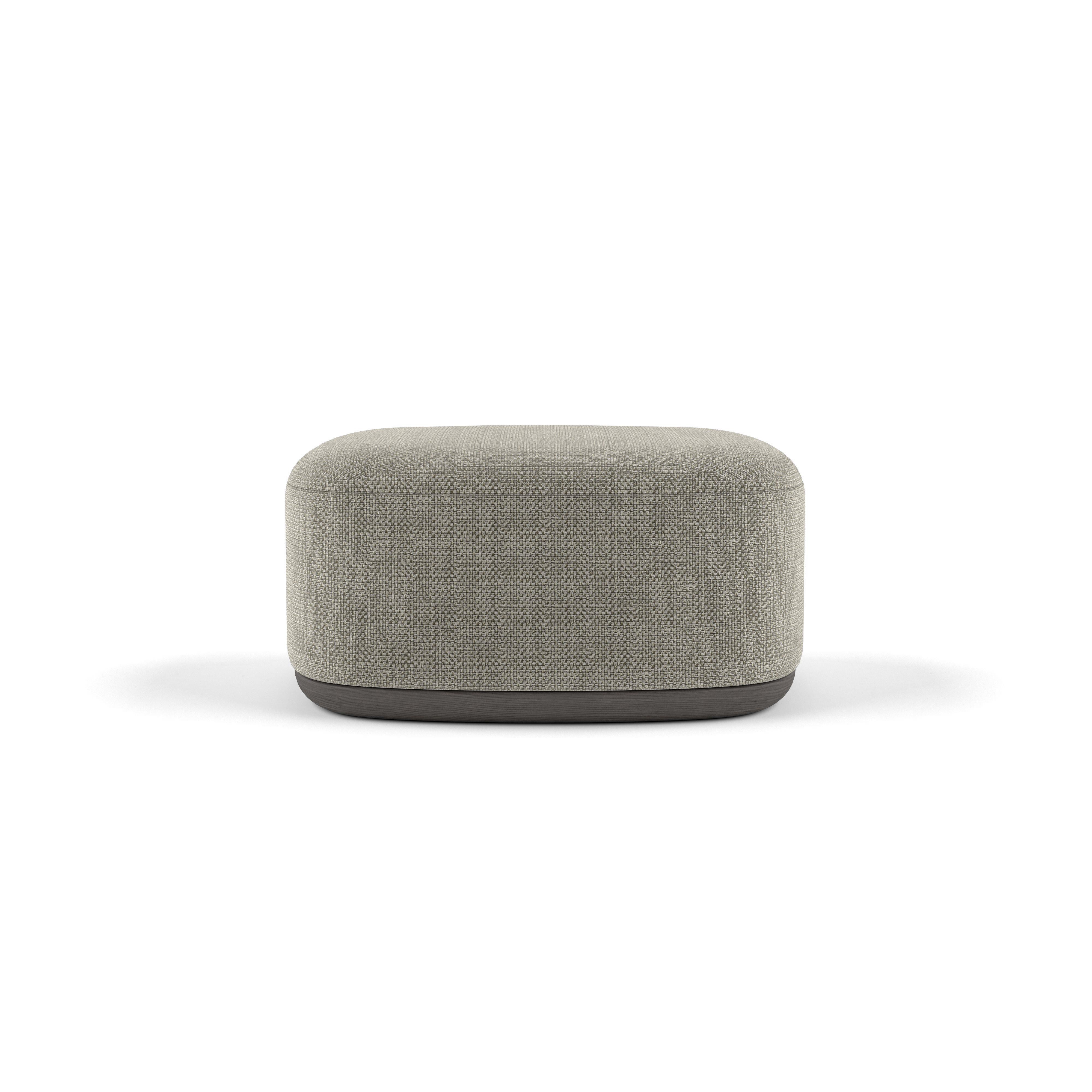 Unio Ottoman by Poiat 
Designers: Timo Mikkonen & Antti Rouhunkoski 

Collection UNIO 2023

Dimensions: H. 40 x W. 75 D. 72 cm SH. 40 
Model shown: Cat 3. Hanoi 04 by Pierre Frey
 
The Unio Collection, featuring an armchair, ottomans, sofas, marks a