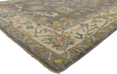New Contemporary Oushak Rug with Pastel Colors and Transitional Style