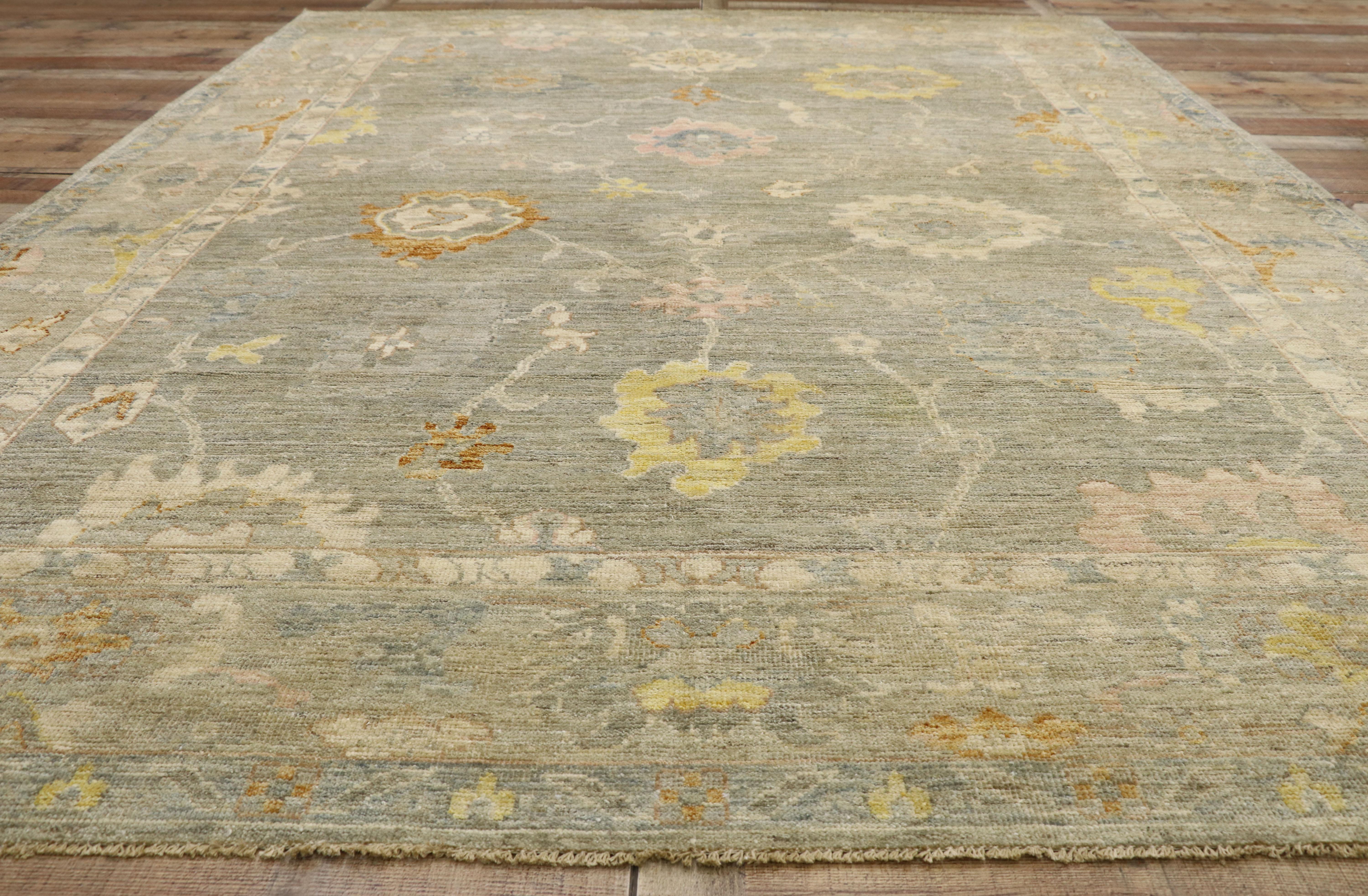 Wool New Contemporary Oushak Area Rug  For Sale