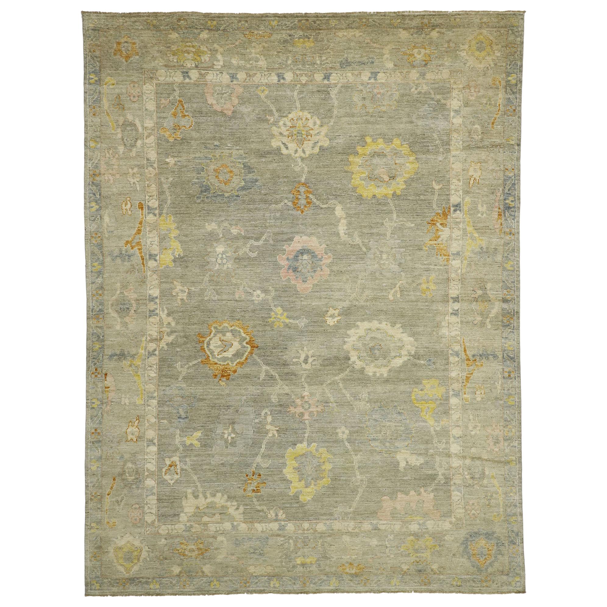 New Contemporary Oushak Area Rug  For Sale