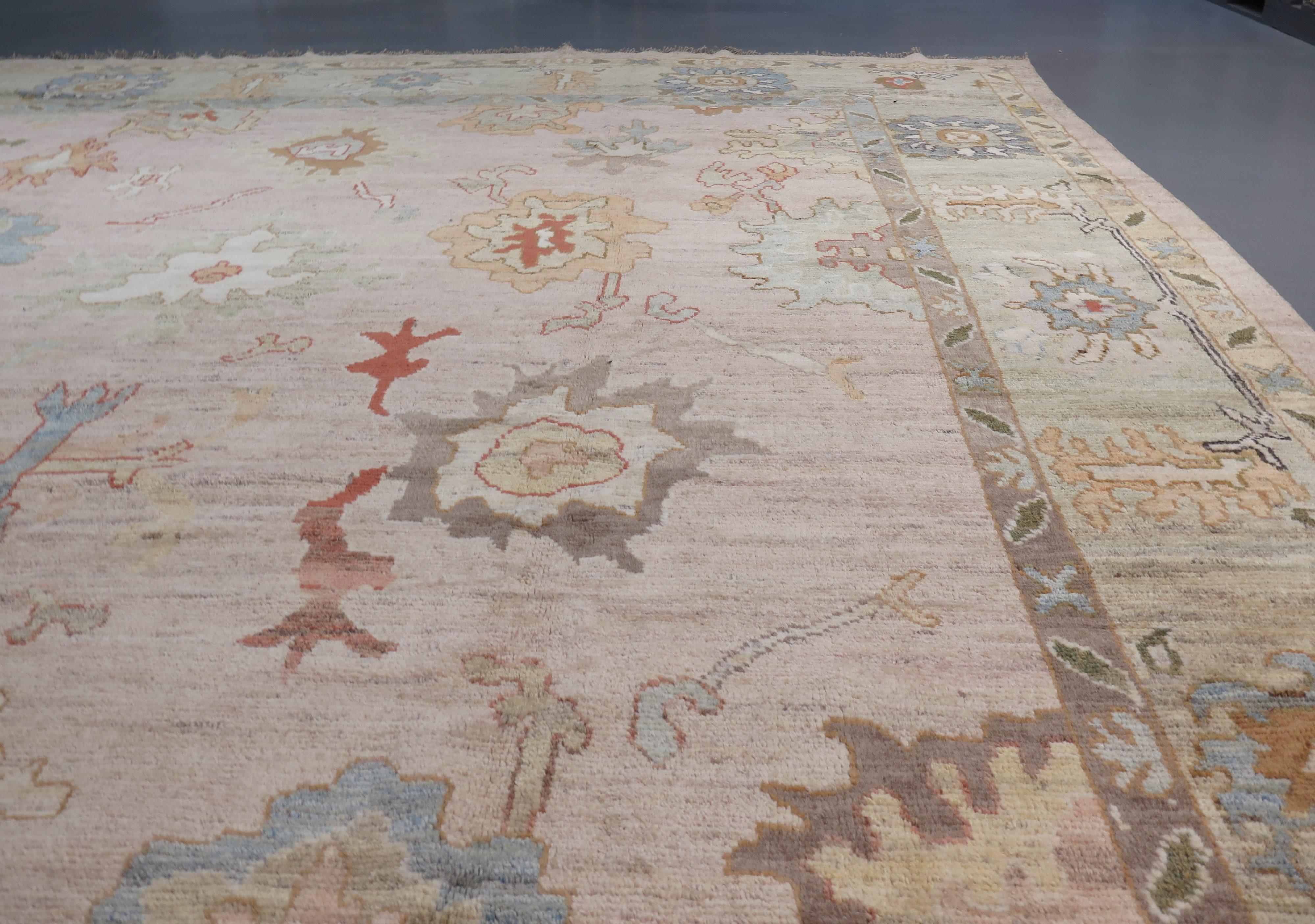 The weaving workshops of Western Anatolia, where Oushak carpets such as this piece were originally made, have a rich history, stretching back at least as far as the Early Modern era – as the 14th Century explorer Marco Polo once wrote, ‘here they