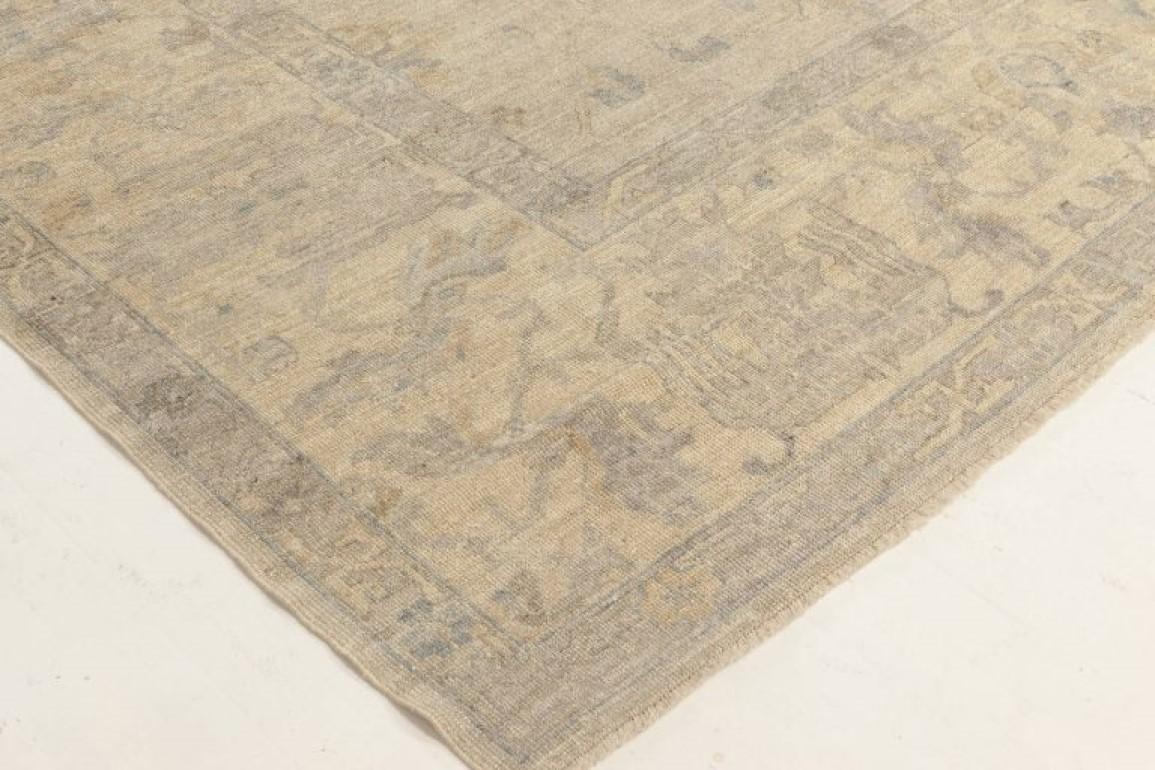 Contemporary Oushak Design Blue, Grey, Green and Purple Rug by Doris Leslie Blau For Sale 3