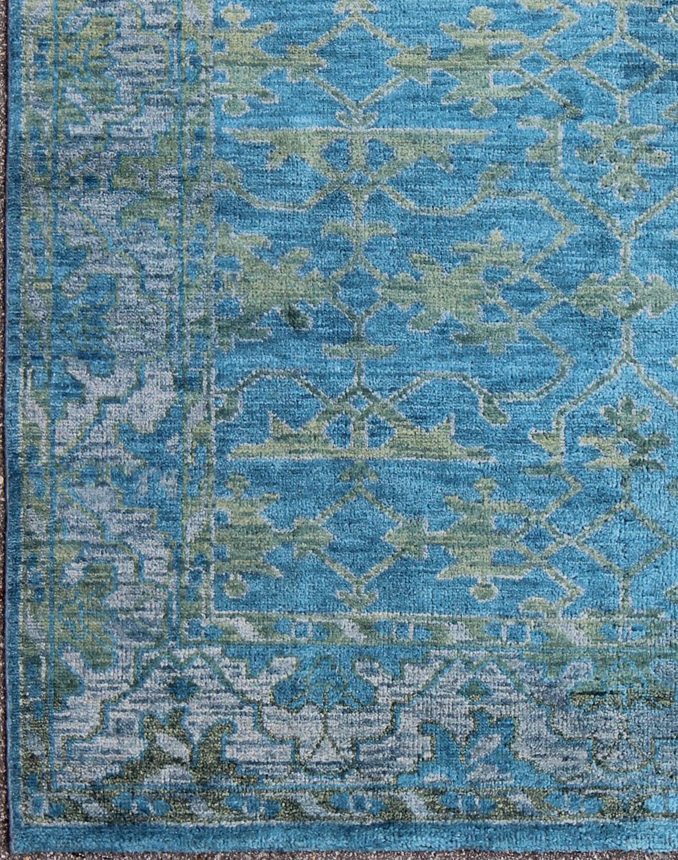 Indian Contemporary Oushak Design Rug by Keivan Woven Arts For Sale