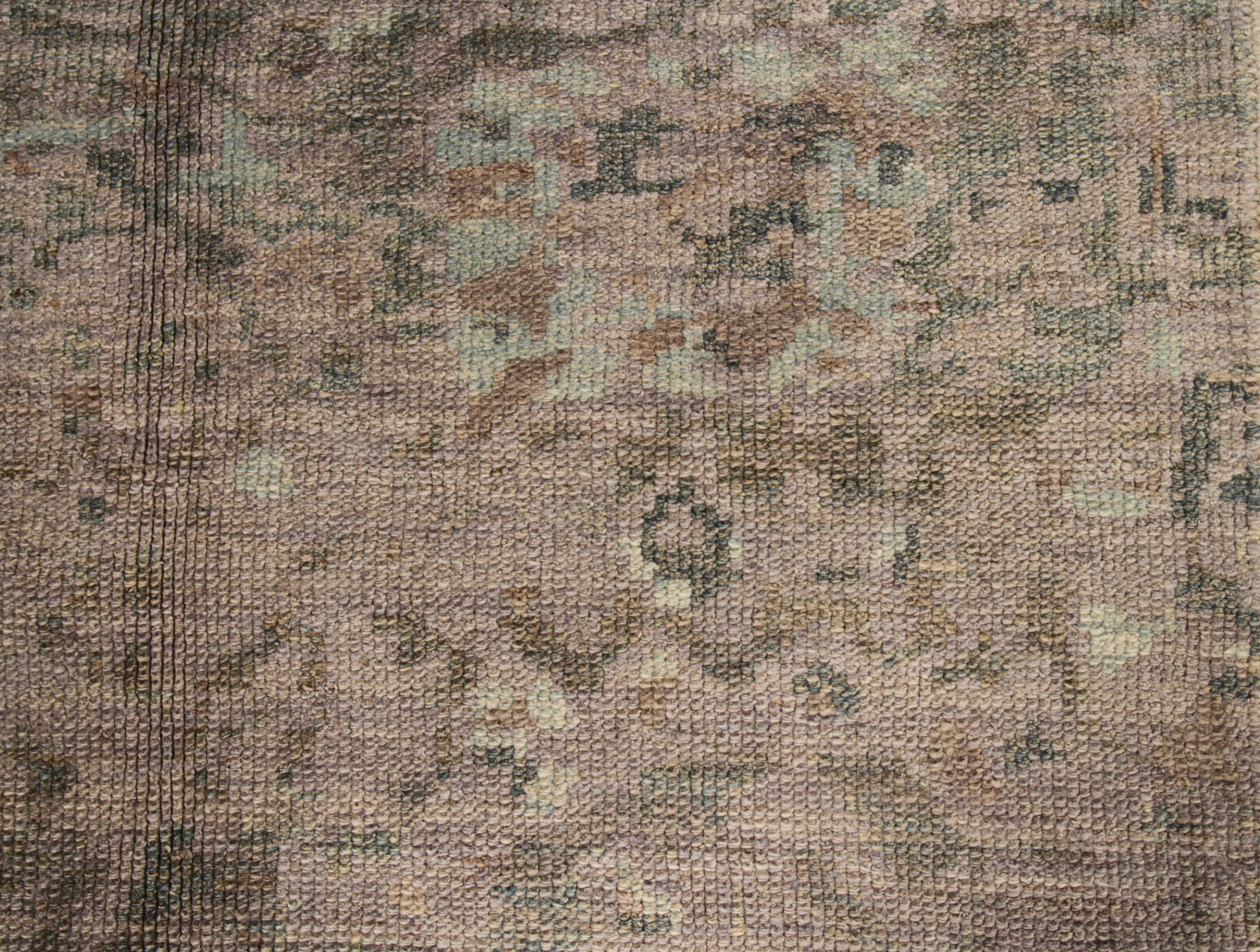 Contemporary Oushak Persian Rug with Allover Floral Motif in Green and Brown In New Condition For Sale In Dallas, TX