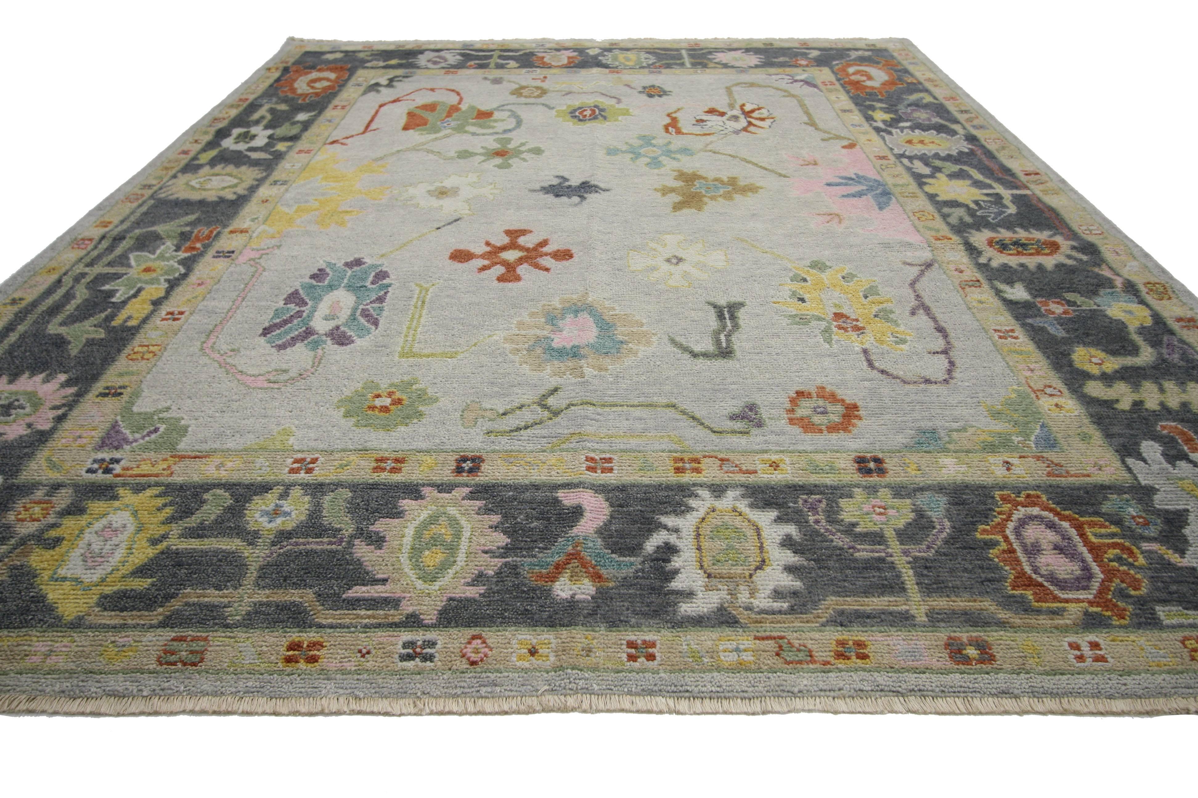 30369 New Contemporary Oushak Style Rug with Boho Chic Style and Modern Design 07'07 x 10'00. Highly stylish yet tastefully casual, this contemporary Oushak style rug with modern design is ideal for nearly any fashion-forward home. This timeless