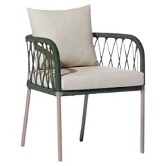Contemporary Outdoor Armchair, Aluminum with Nautical Rope Pattern