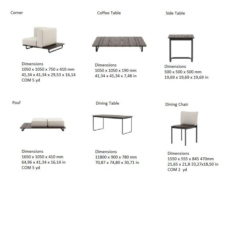 Contemporary Outdoor Dining armchair With Upholstered Backrest & Metallic Legs For Sale 2