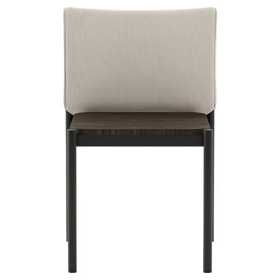This dining chair will bring a classy touch to any outdoor space. Upholstered backrest in a choice of fabric , wooden seat and metallic legs.
Available upholstered in various fabrics, leather or C.O.M.
See attached images for finish options and
