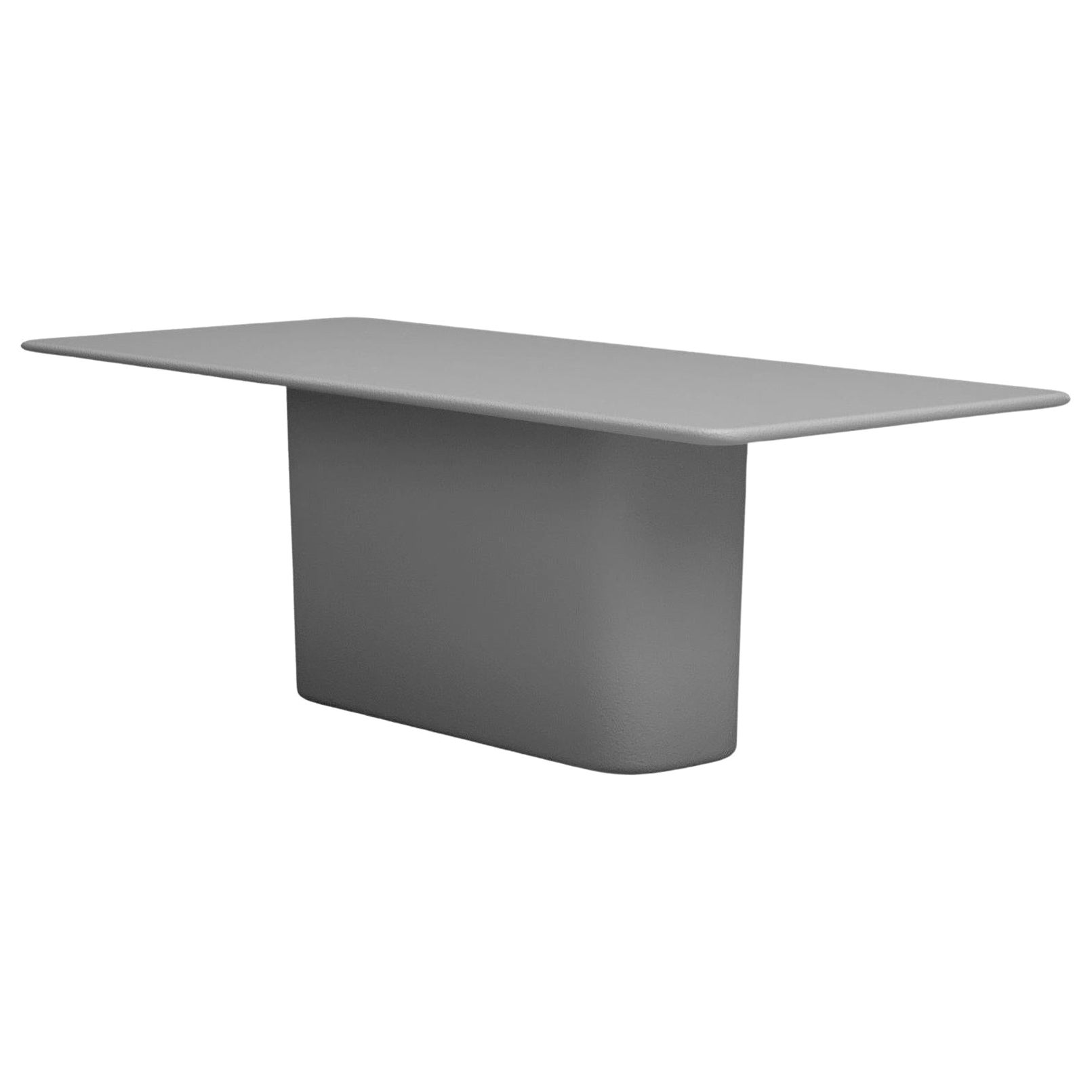 Contemporary Outdoor Dining Table, Raw Fiberglass
