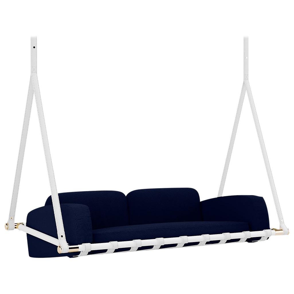 Modern Two-Seat Outdoor Hanging Sofa with Waterproof Upholstery