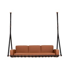 Hänge-Sofa für den Außenbereich aus Edelstahl mit wasserabweisendem Leder