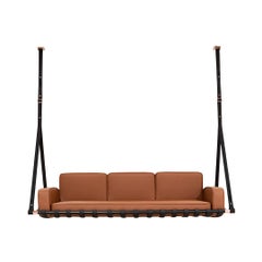 Hängesofa aus wasserabweisendem Leder mit Edelstahl für den Außenbereich