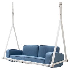 Sofá Colgante Exterior Lacado Blanco con Tejido Impermeable