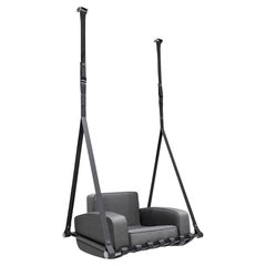 Silla Columpio Moderna para Exterior de Acero Inoxidable Negro con Tejido Impermeable Negro