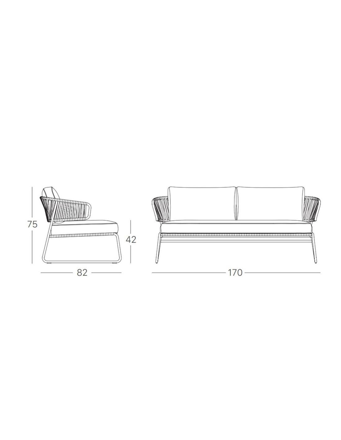 Contemporary Outdoor or Indoor Sofa with two Yellow Outdoor or Indoor Armchairs For Sale 4